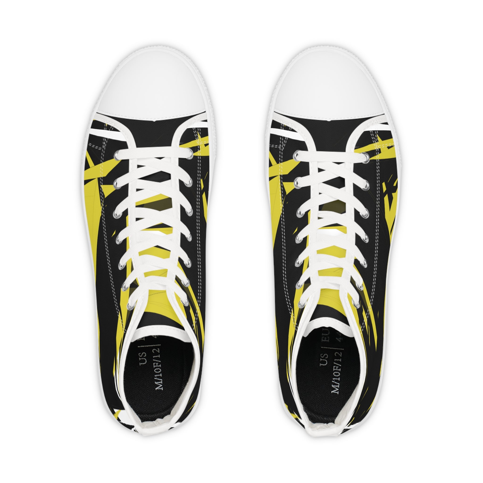 Stylish Men’s High Top Sneakers with Vibrant Yellow Design, Casual Footwear, Fashion Sneakers, Street Style, Gift for Him