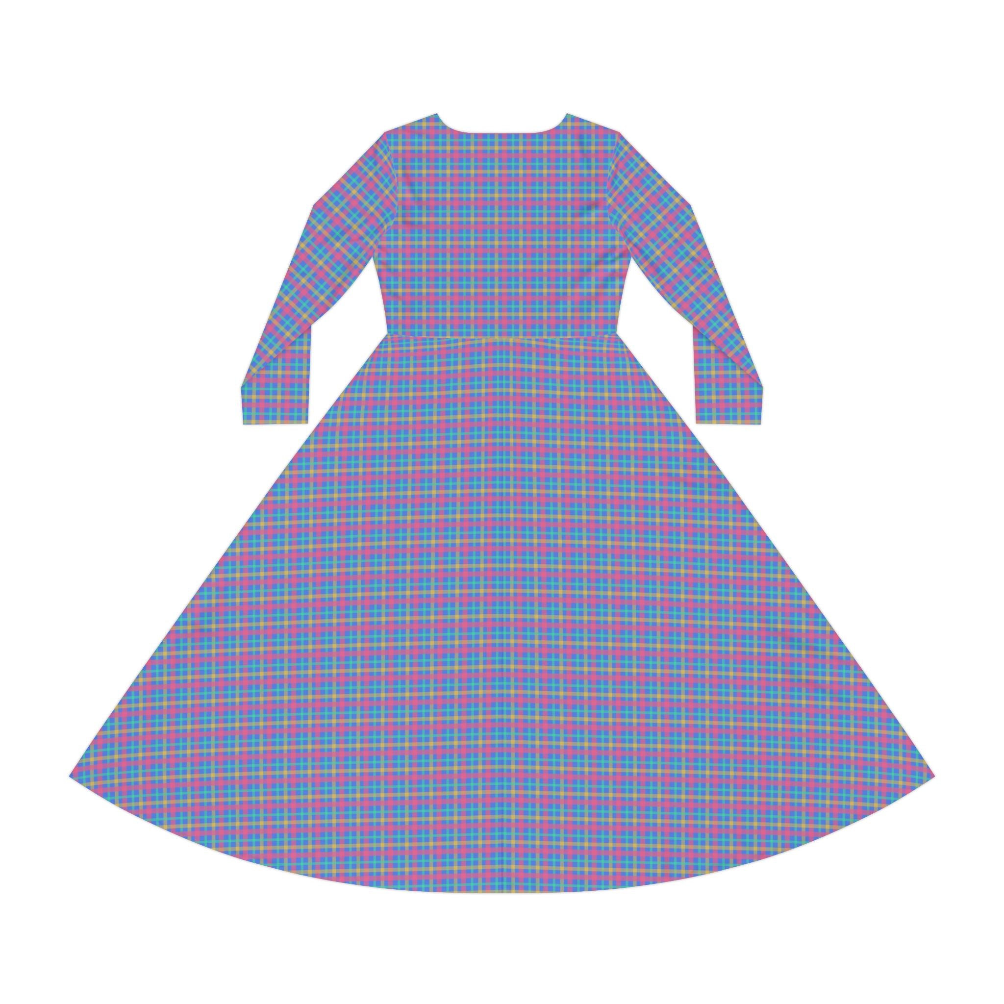 Colorful Women's Long Sleeve Dance Dress, Boho Style, Elegant Party Dress, Spring Fashion, Comfortable Everyday Wear