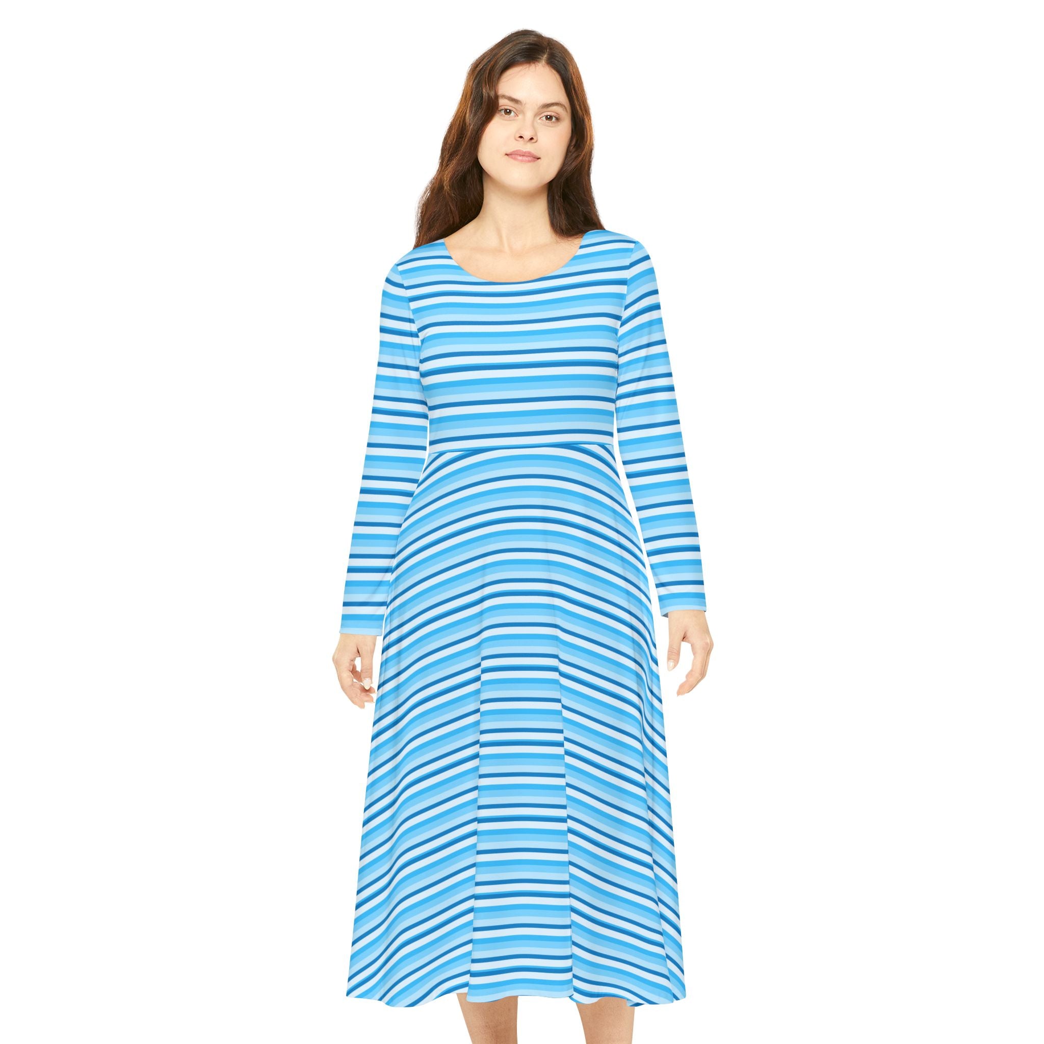 Elegant Striped Long Sleeve Dance Dress, Everyday Wear, Special Occasions, Dance Recitals, Summer Parties, Beach Wear, Fashion