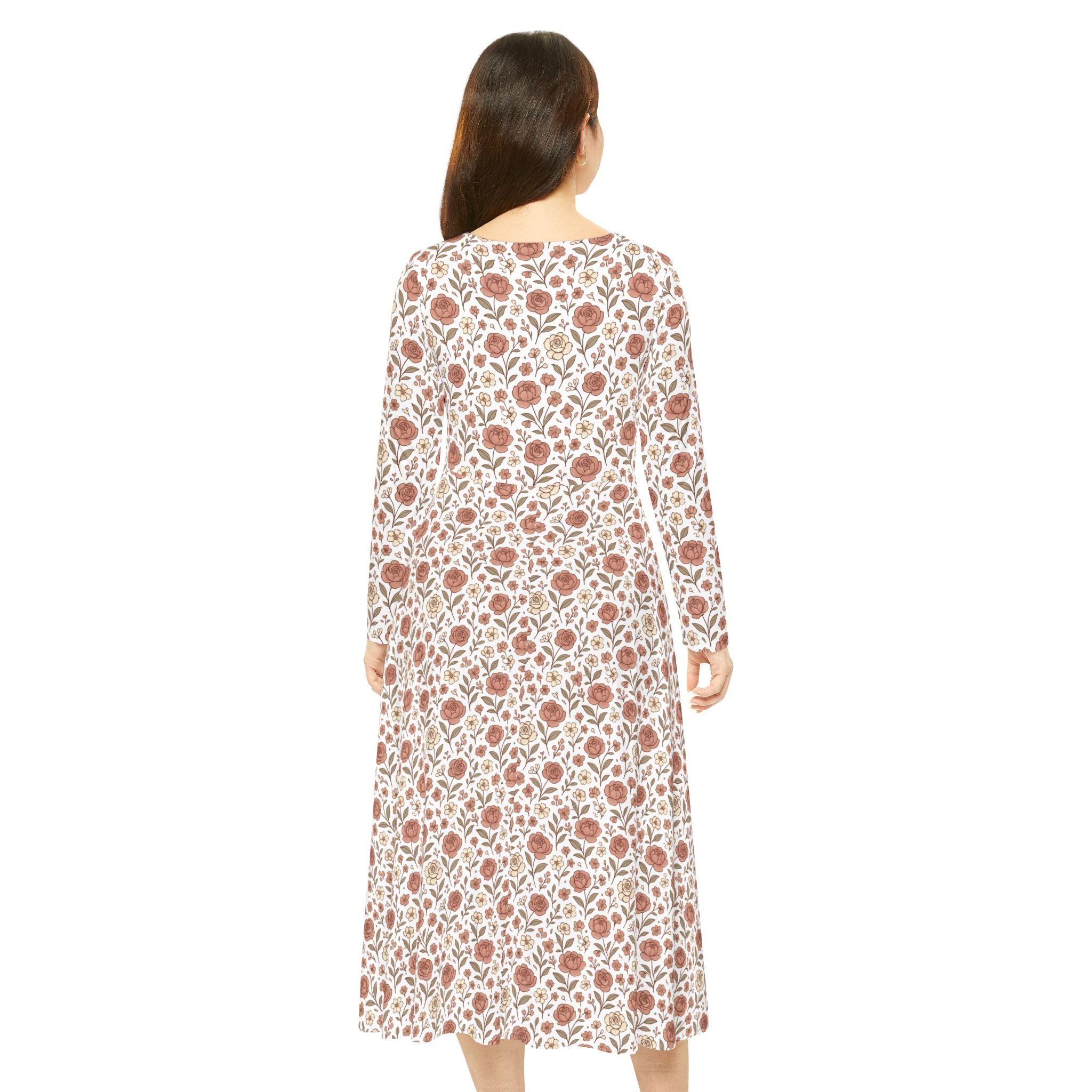 Floral Dance Dress for Women, Stylish Long Sleeve Dress, Bohemian Style Outfit, Perfect for Events, Spring & Summer Dress