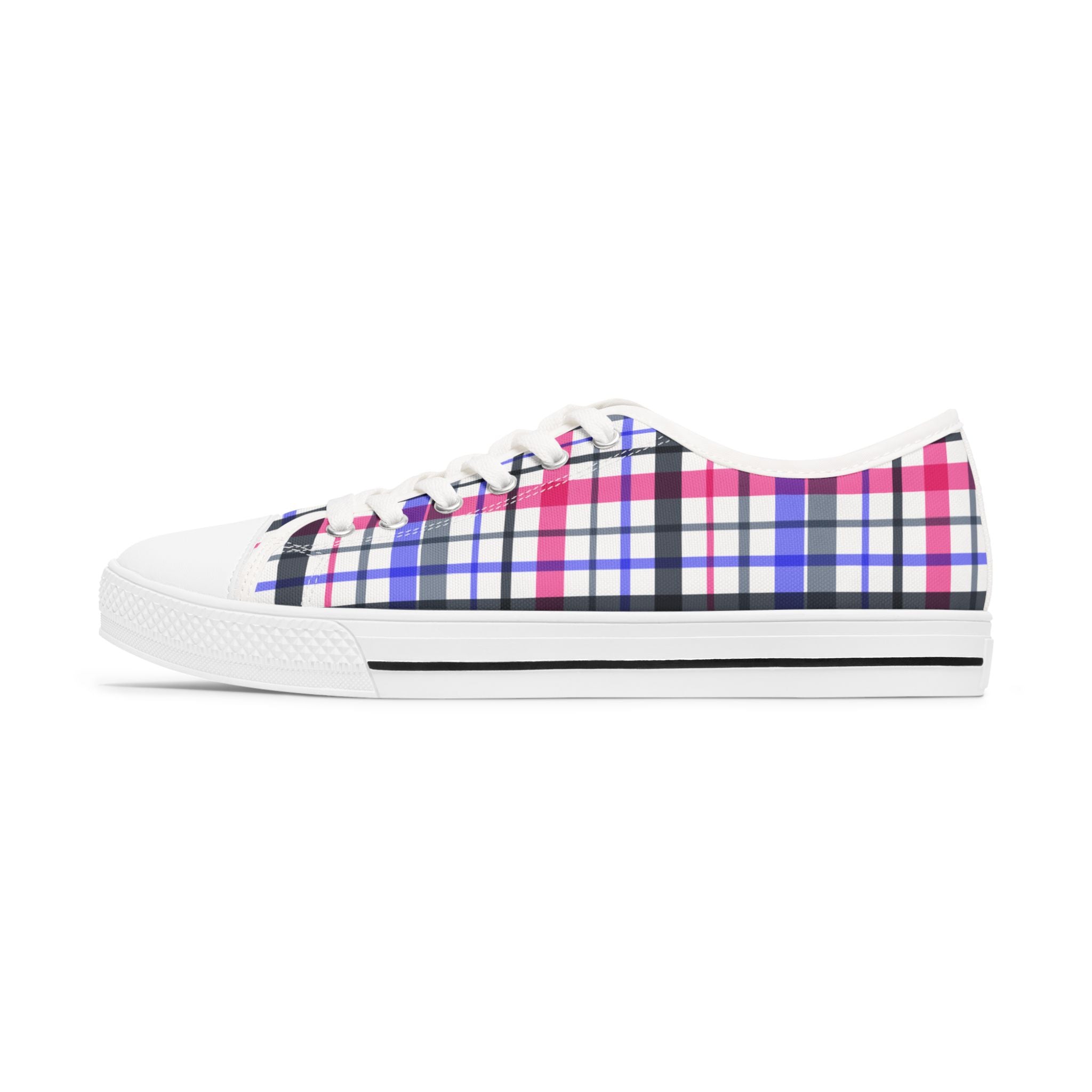 Colorful Plaid Women's Low Top Sneakers | Trendy Casual Shoes, Spring Style, Everyday Comfort, Gift for Her, Stylish Footwear