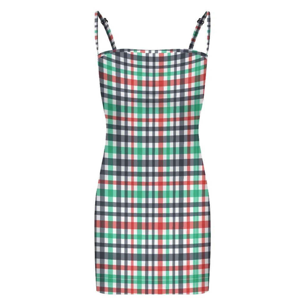 Slim Fit Spaghetti Strap Dress for Women(All-Over Printing)