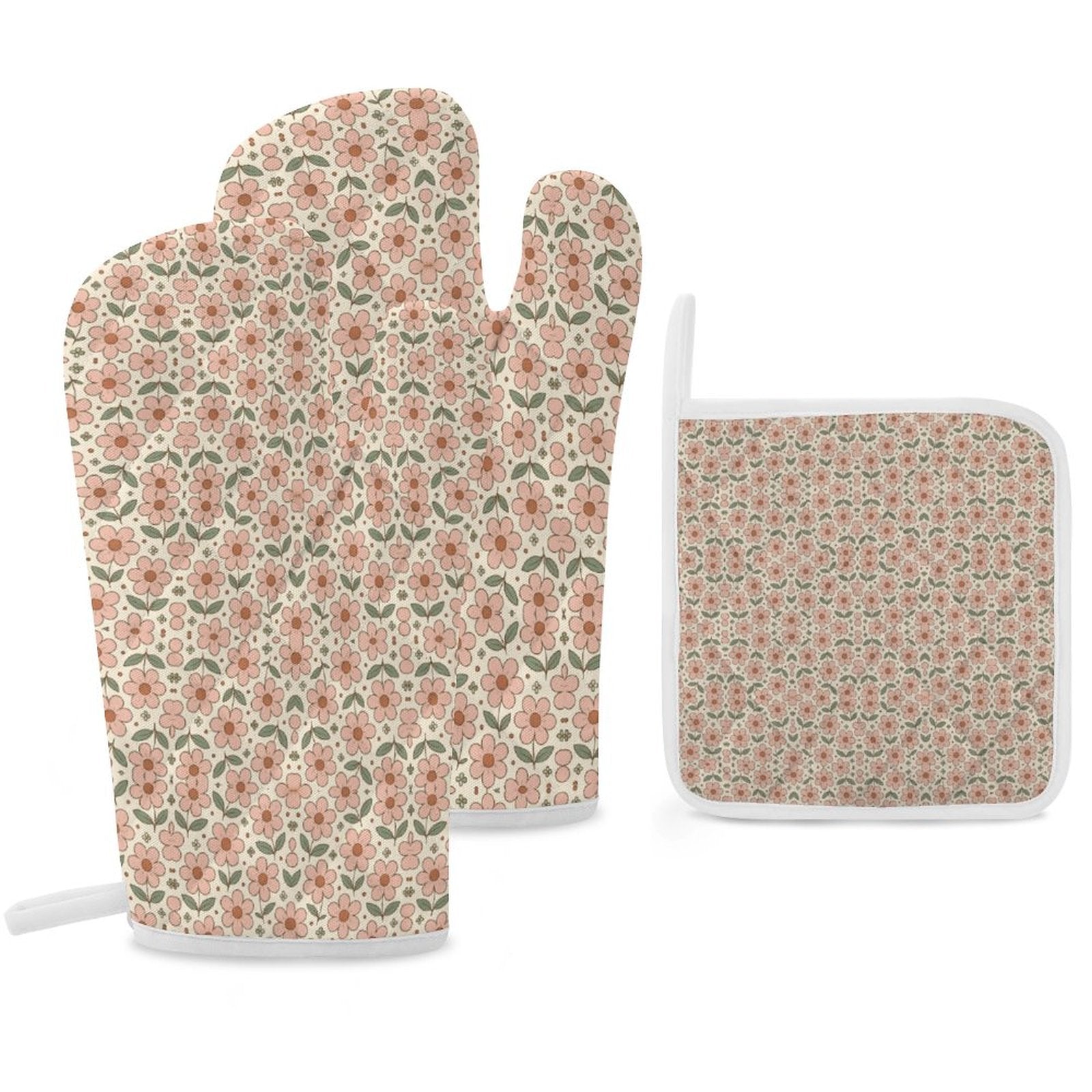 Oven Mitts & Pot Holder Set of 3 (Multi-image Splicing)