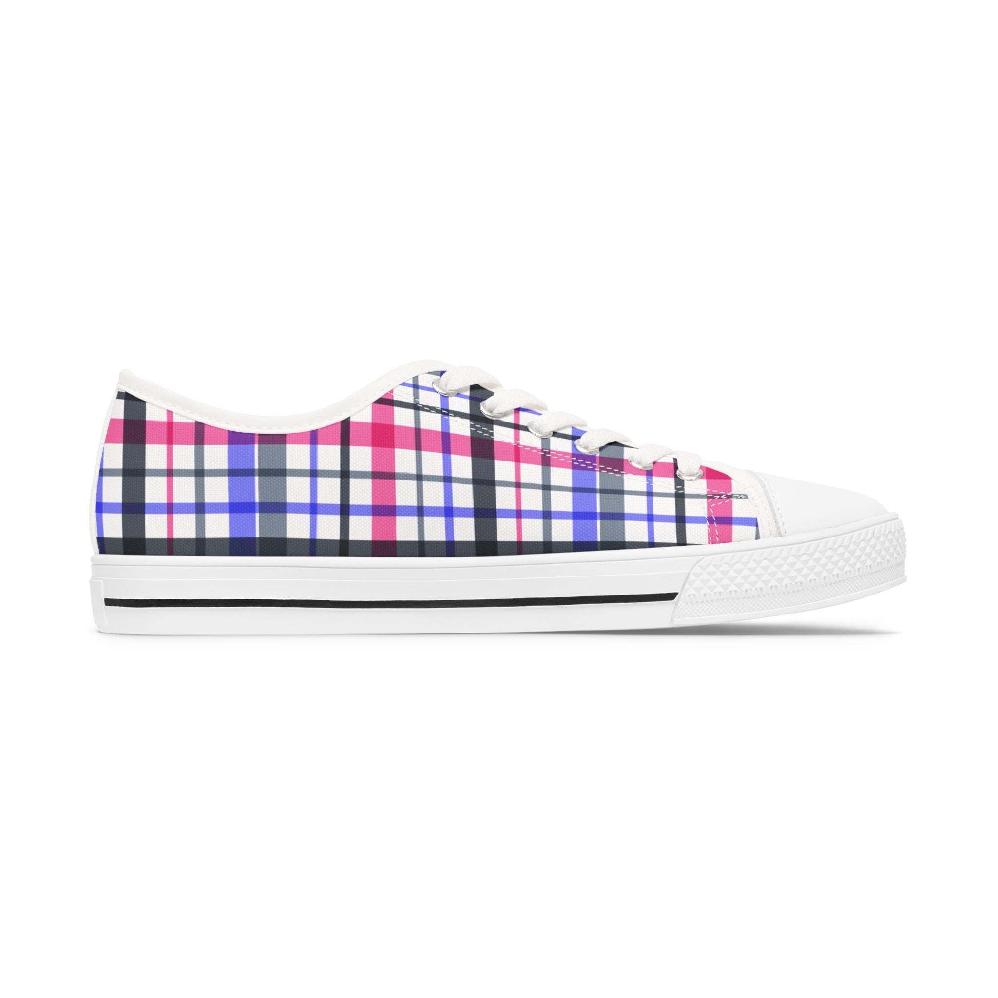 Colorful Plaid Women's Low Top Sneakers | Trendy Casual Shoes, Spring Style, Everyday Comfort, Gift for Her, Stylish Footwear