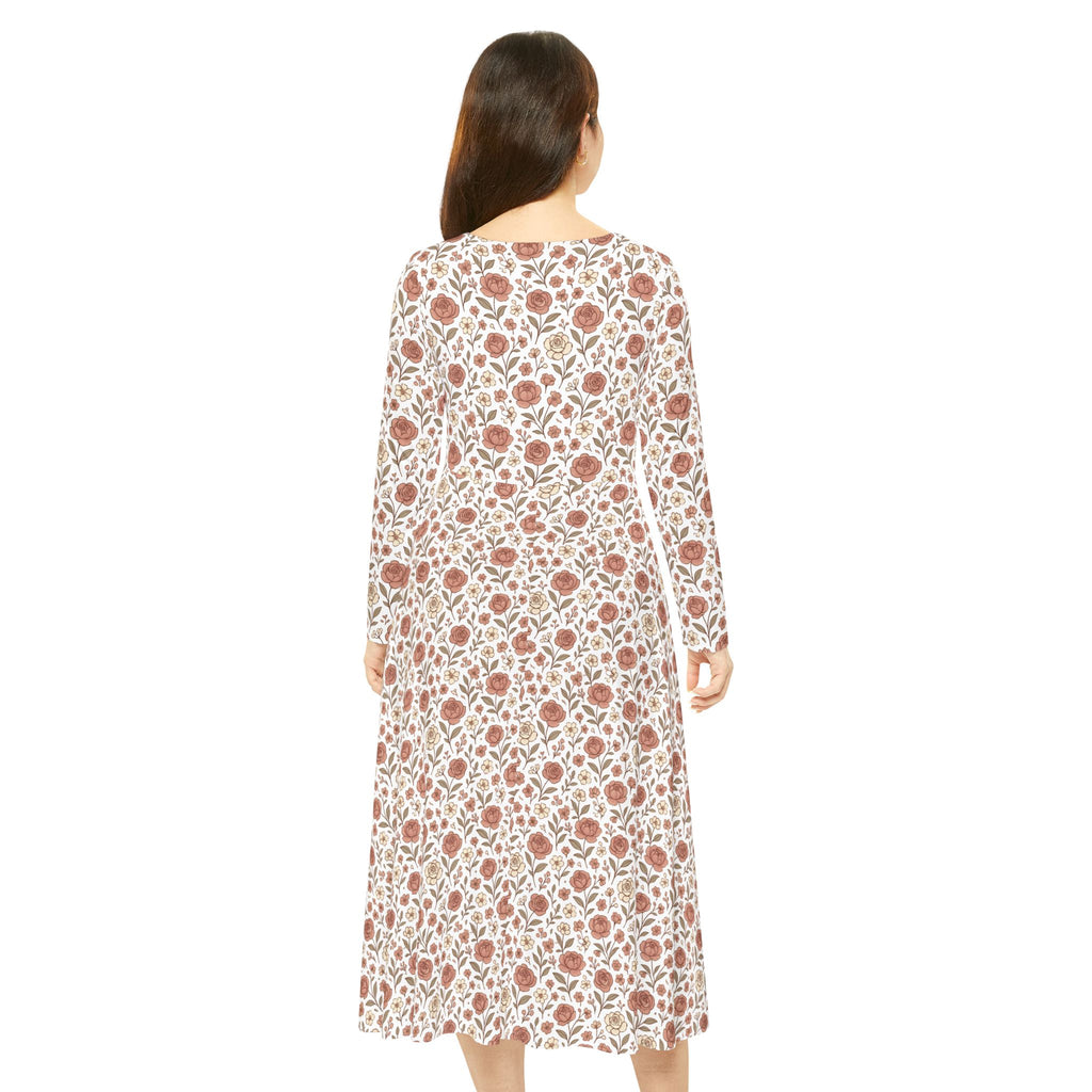 Floral Dance Dress for Women, Stylish Long Sleeve Dress, Bohemian Style Outfit, Perfect for Events, Spring & Summer Dress