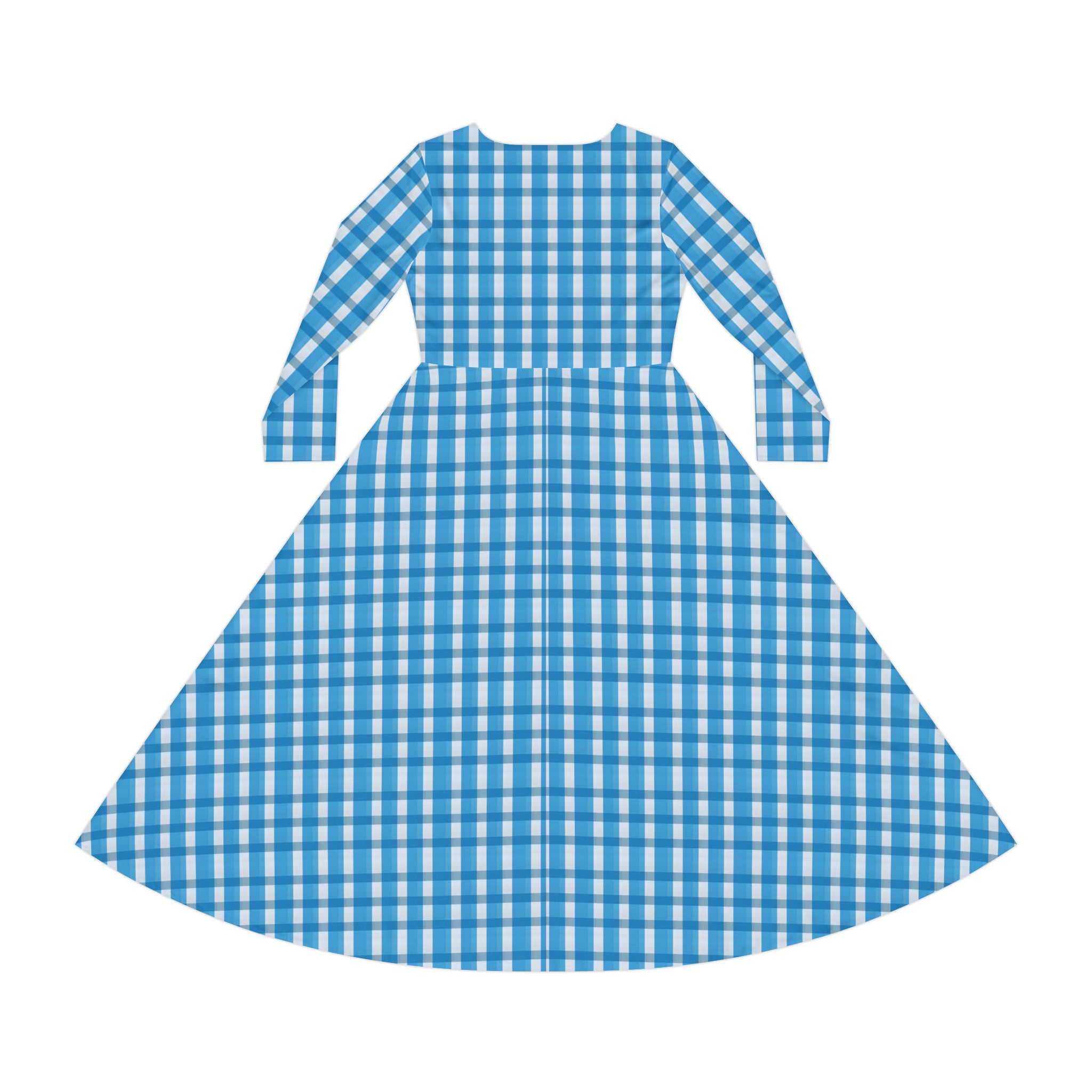Charming Women's Long Sleeve Dance Dress, Perfect for Parties, Dancing, Casual Outfits, Holidays, Gingham Style