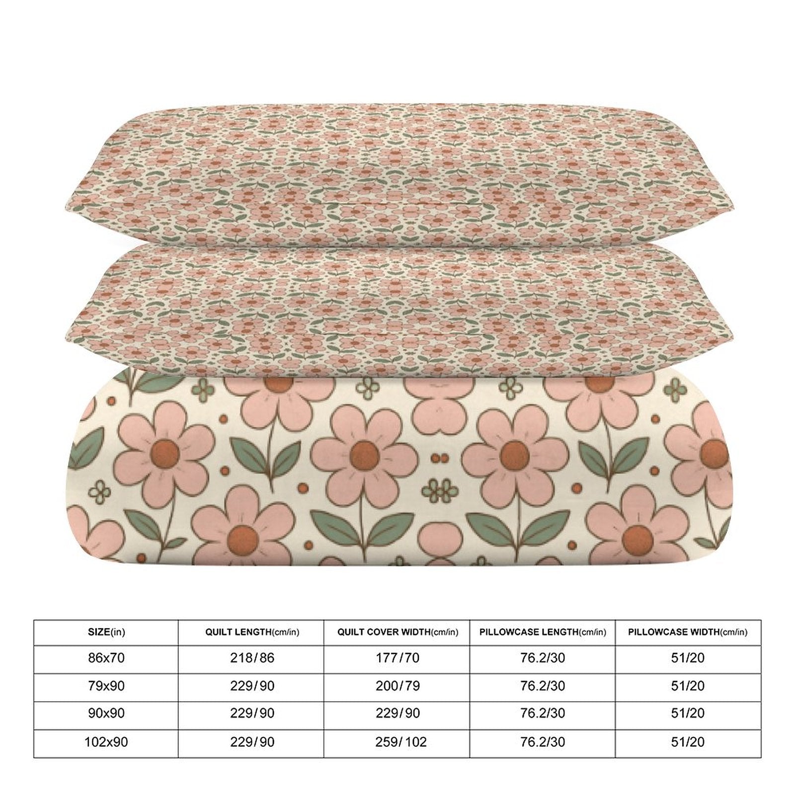 3-Piece Bedding Set-90"x90"/ 229x229cm (Dual-sided Printing)