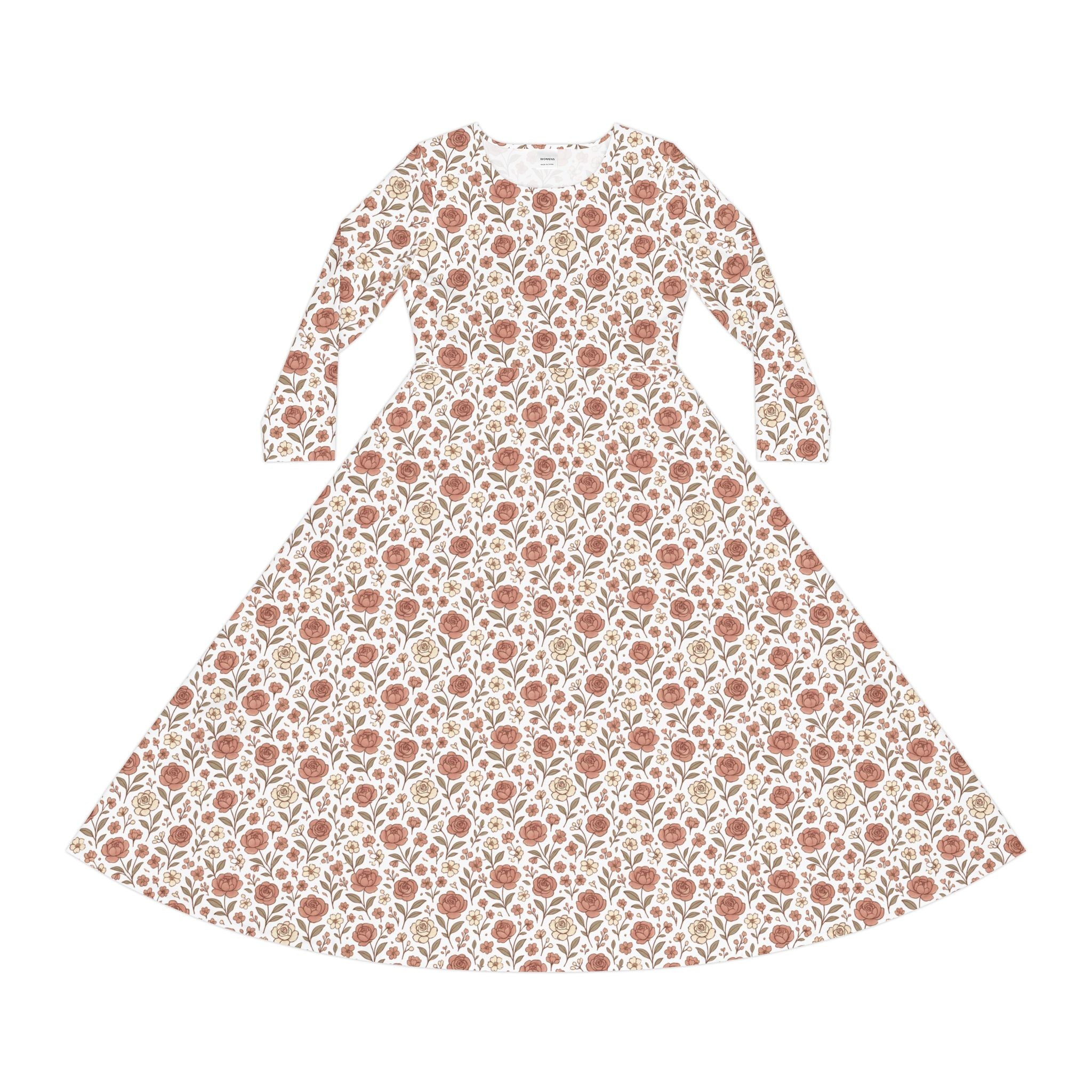 Floral Dance Dress for Women, Stylish Long Sleeve Dress, Bohemian Style Outfit, Perfect for Events, Spring & Summer Dress