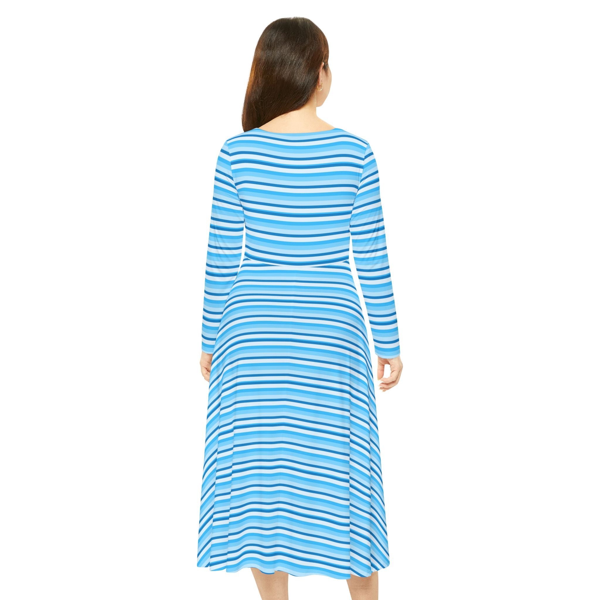 Elegant Striped Long Sleeve Dance Dress, Everyday Wear, Special Occasions, Dance Recitals, Summer Parties, Beach Wear, Fashion