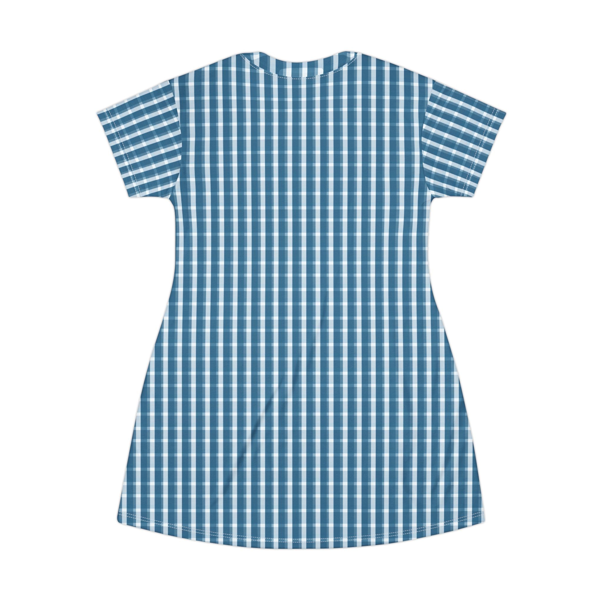 Blue Checkered T-Shirt Dress | Casual Summer Dress, Gingham Dress, Everyday Wear, Beach Dress, Gift for Her