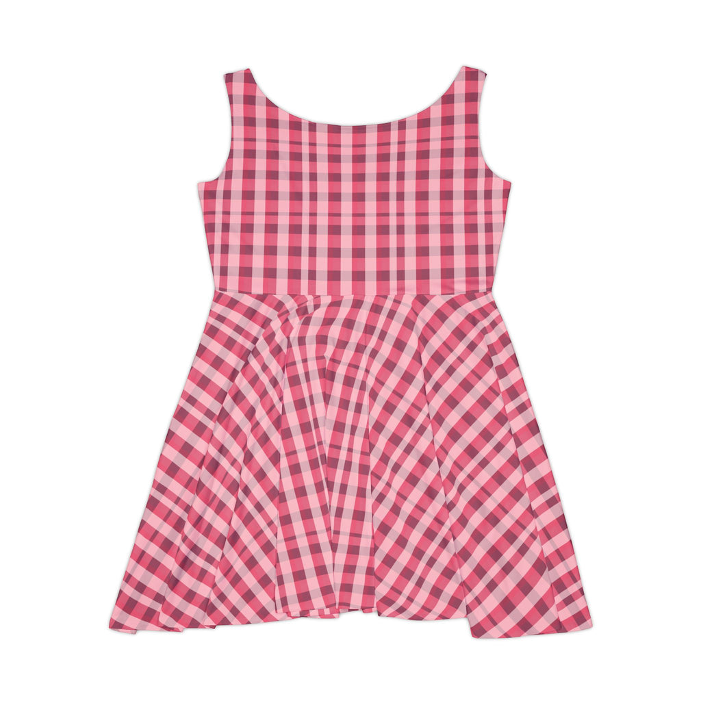 Chic Pink Gingham Skater Dress for Women, Flirty Summer Dress, Casual Everyday Outfit, Perfect for Parties, Outdoor Events, Trendy Fashion