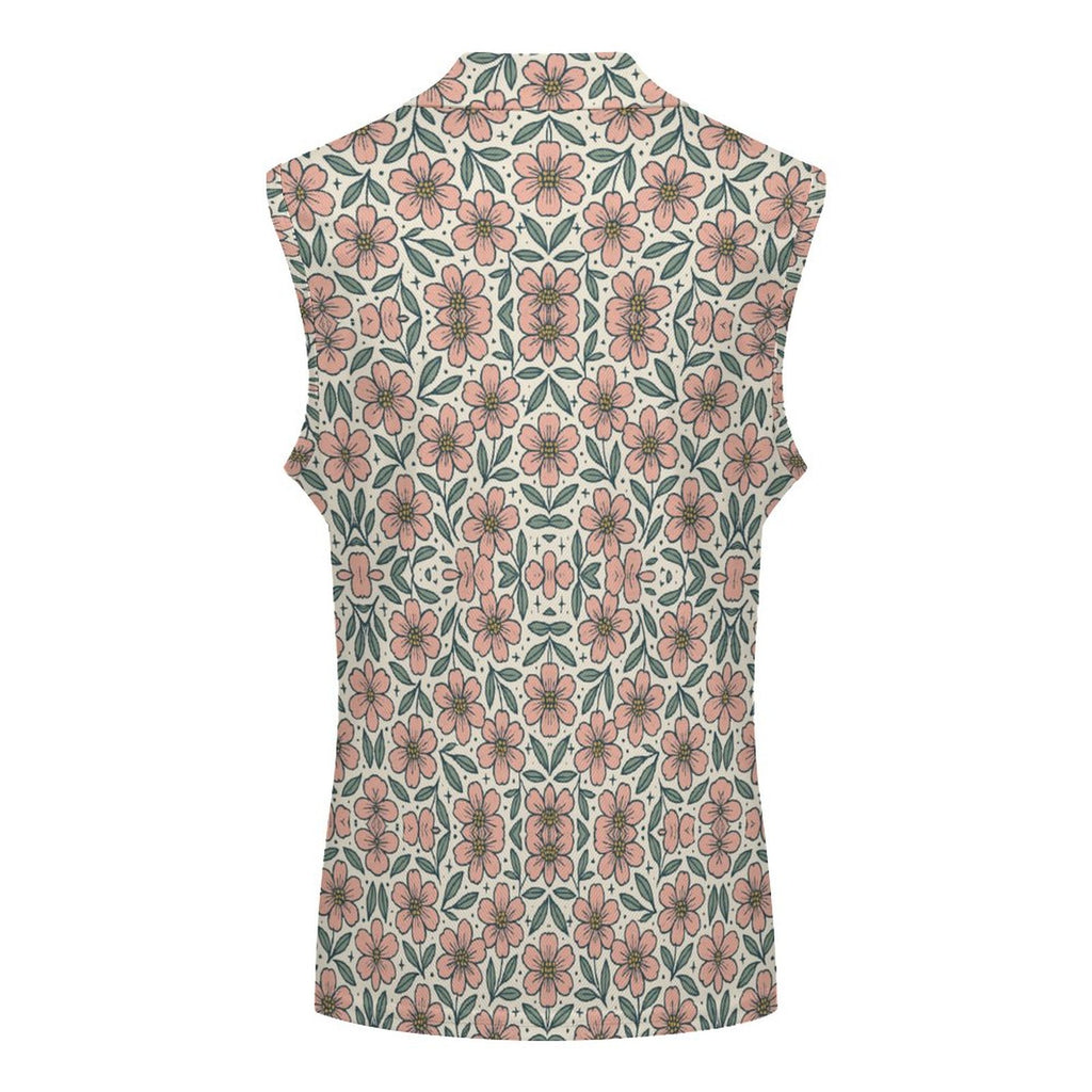 140gsm Women's Sleeveless Polo Shirt(All-Over Printing)