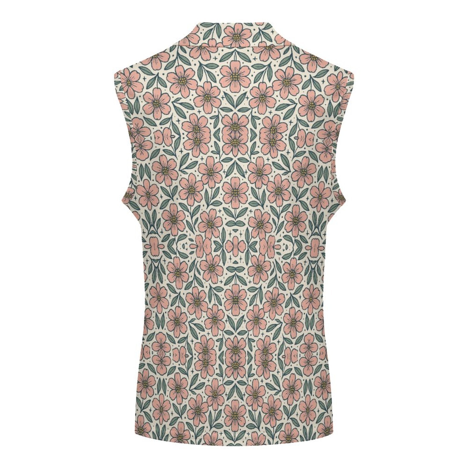 140gsm Women's Sleeveless Polo Shirt(All-Over Printing)