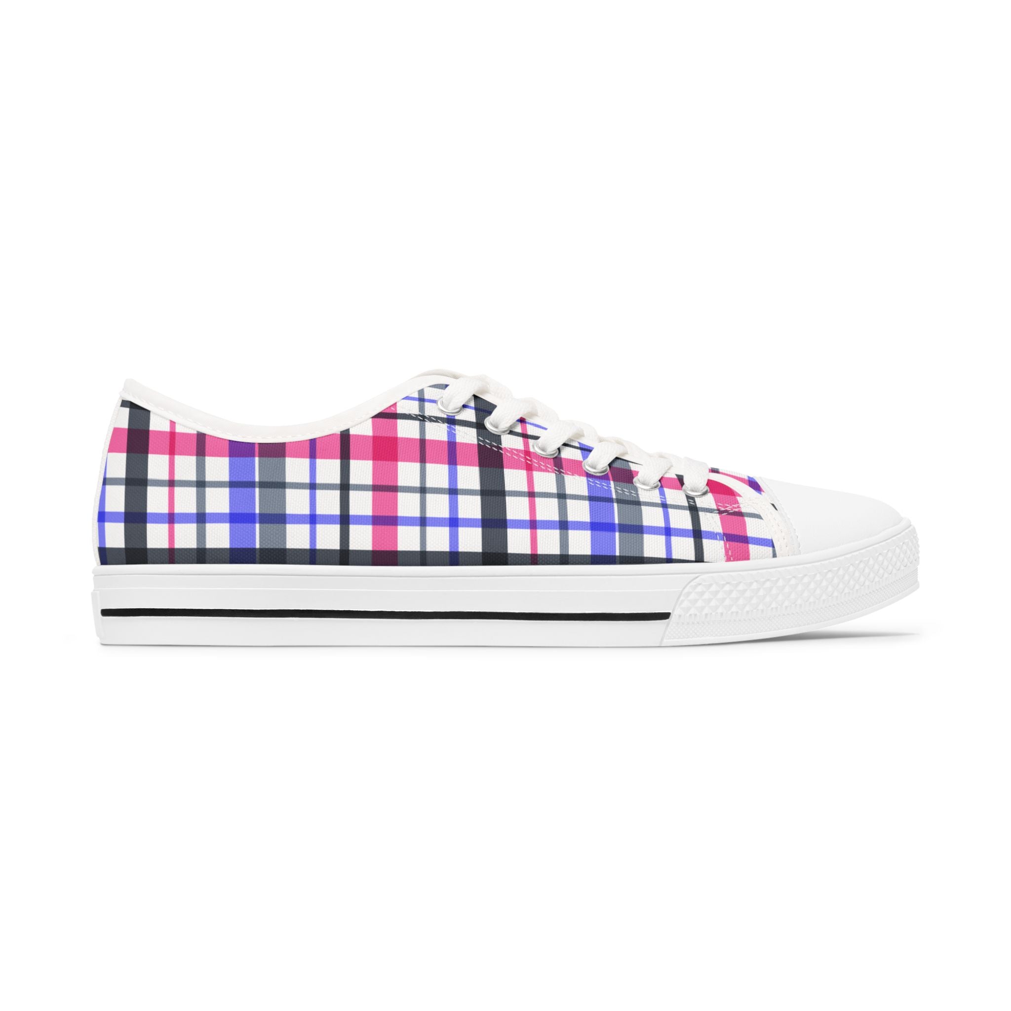 Colorful Plaid Women's Low Top Sneakers | Trendy Casual Shoes, Spring Style, Everyday Comfort, Gift for Her, Stylish Footwear