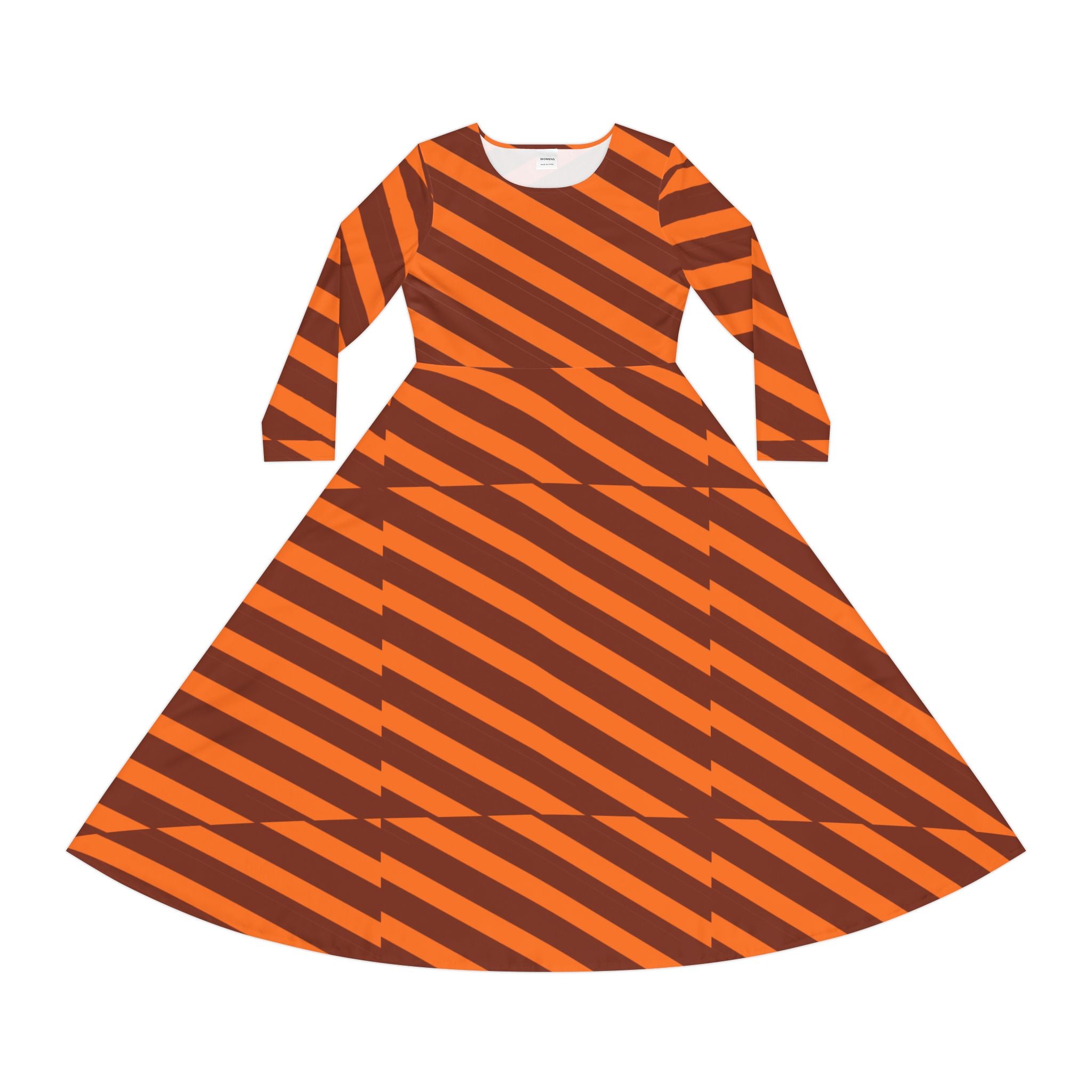 Striped Women's Long Sleeve Dance Dress, Halloween Party Dress, Bohemian Style Dress, Aesthetic Long Sleeve Dress, Dance Boutique Outfit