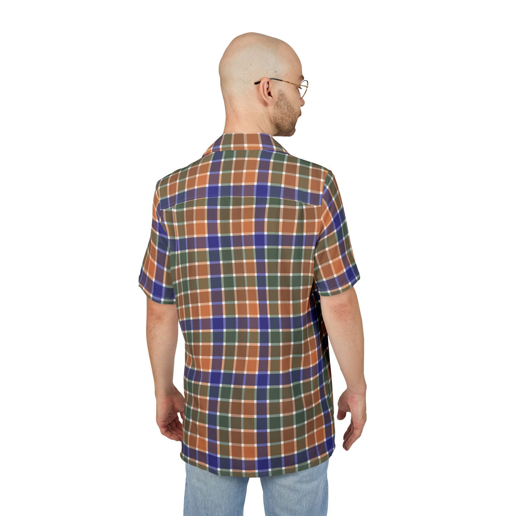 Unisex Hawaiian Button-Down Shirt - Vibrant AOP Plaid, Summer Casual Wear, Vacation Outfit, Tropical Getaway, Gift for Him/Her