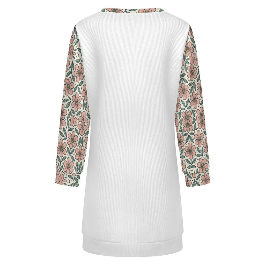 300gsm Women's Long Sleeve Sweater Dress(All-Over Printing)