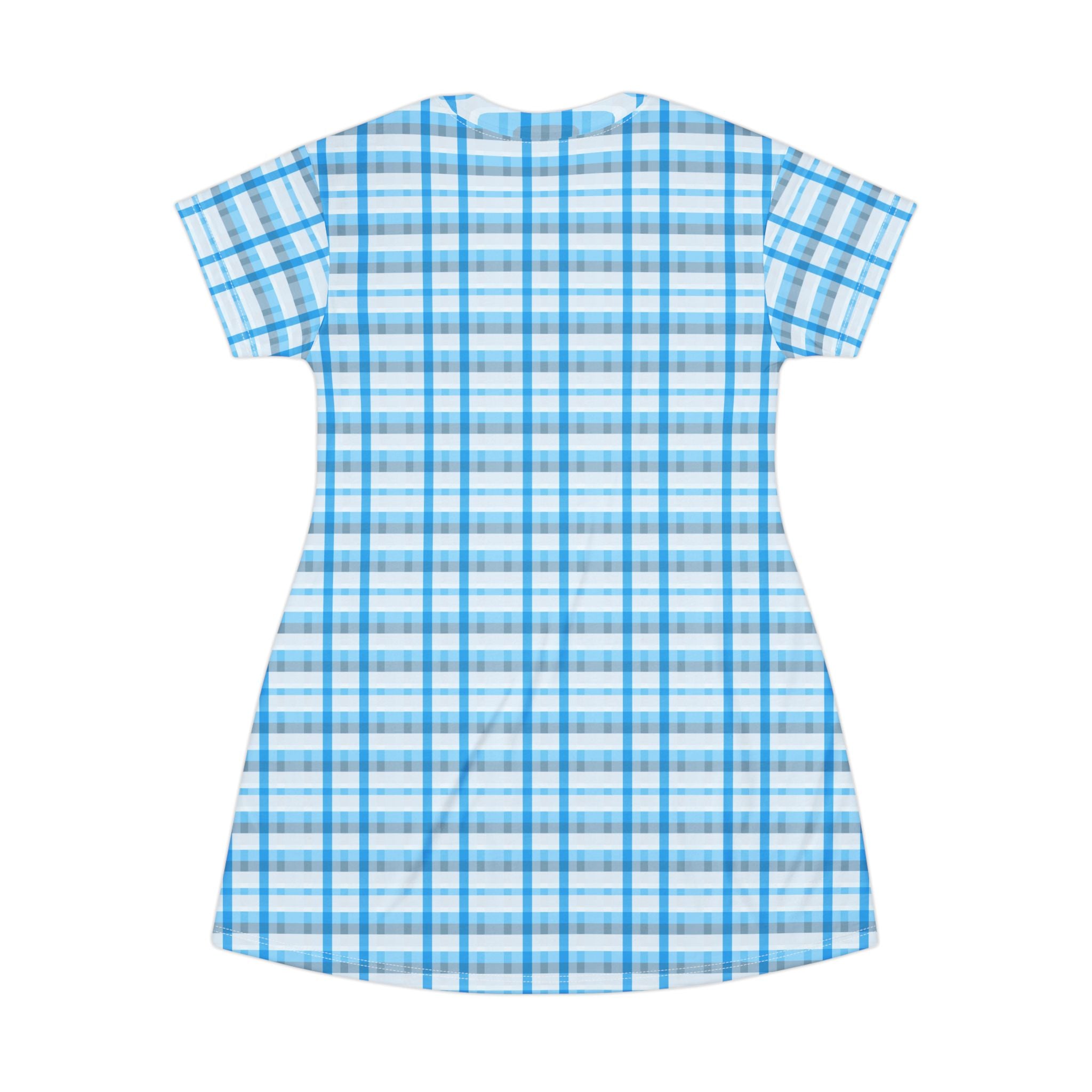 Blue Patterned T-Shirt Dress, Casual Summer Outfit, Beachwear, Day Out Dress, Comfortable Loungewear, Easy Layering Piece