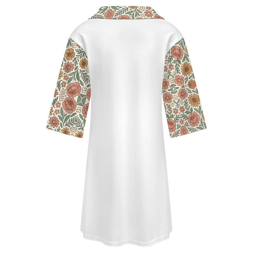 180gsm V-neck Dress for Women(All-Over Printing)