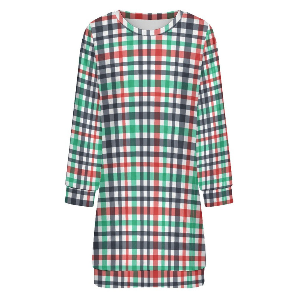 300gsm Women's Long Sleeve Sweater Dress(All-Over Printing)