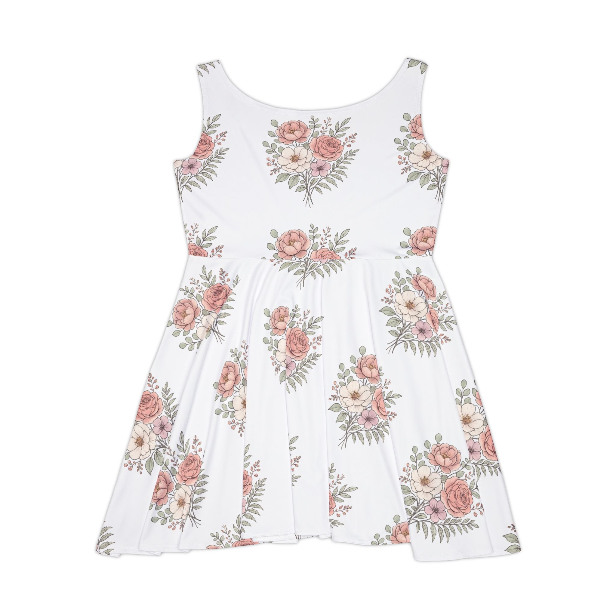 Floral Women's Skater Dress, Vintage Style Dress, Summer Dress, Casual Party Outfit, Boho Dress