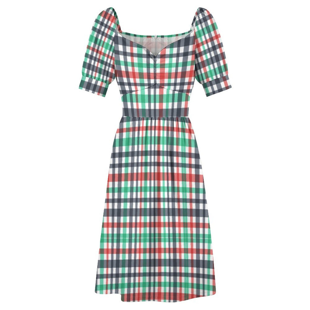 Short Sleeve V Neck Lovely Dress B271(All-Over Printing)