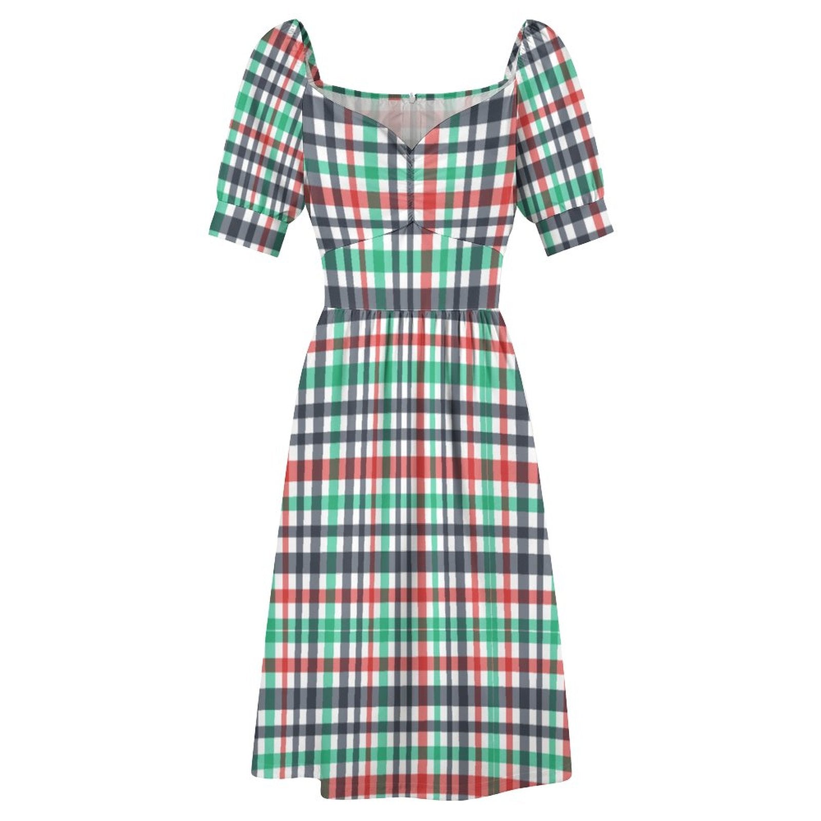 Short Sleeve V Neck Lovely Dress B271(All-Over Printing)