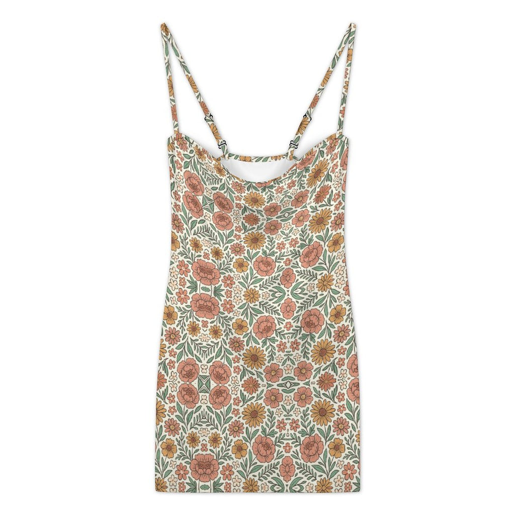 Slim Fit Spaghetti Strap Dress for Women(All-Over Printing)