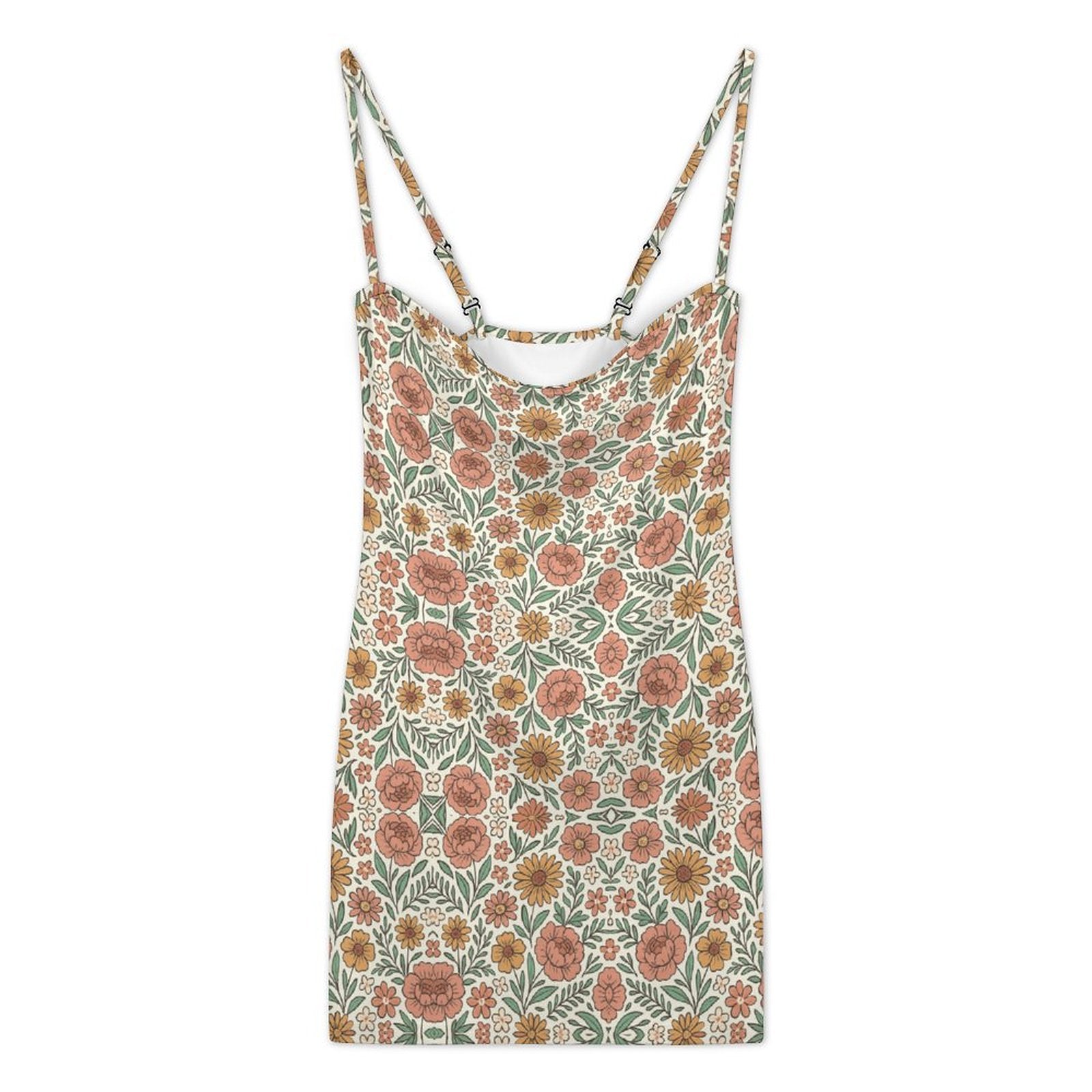 Slim Fit Spaghetti Strap Dress for Women(All-Over Printing)