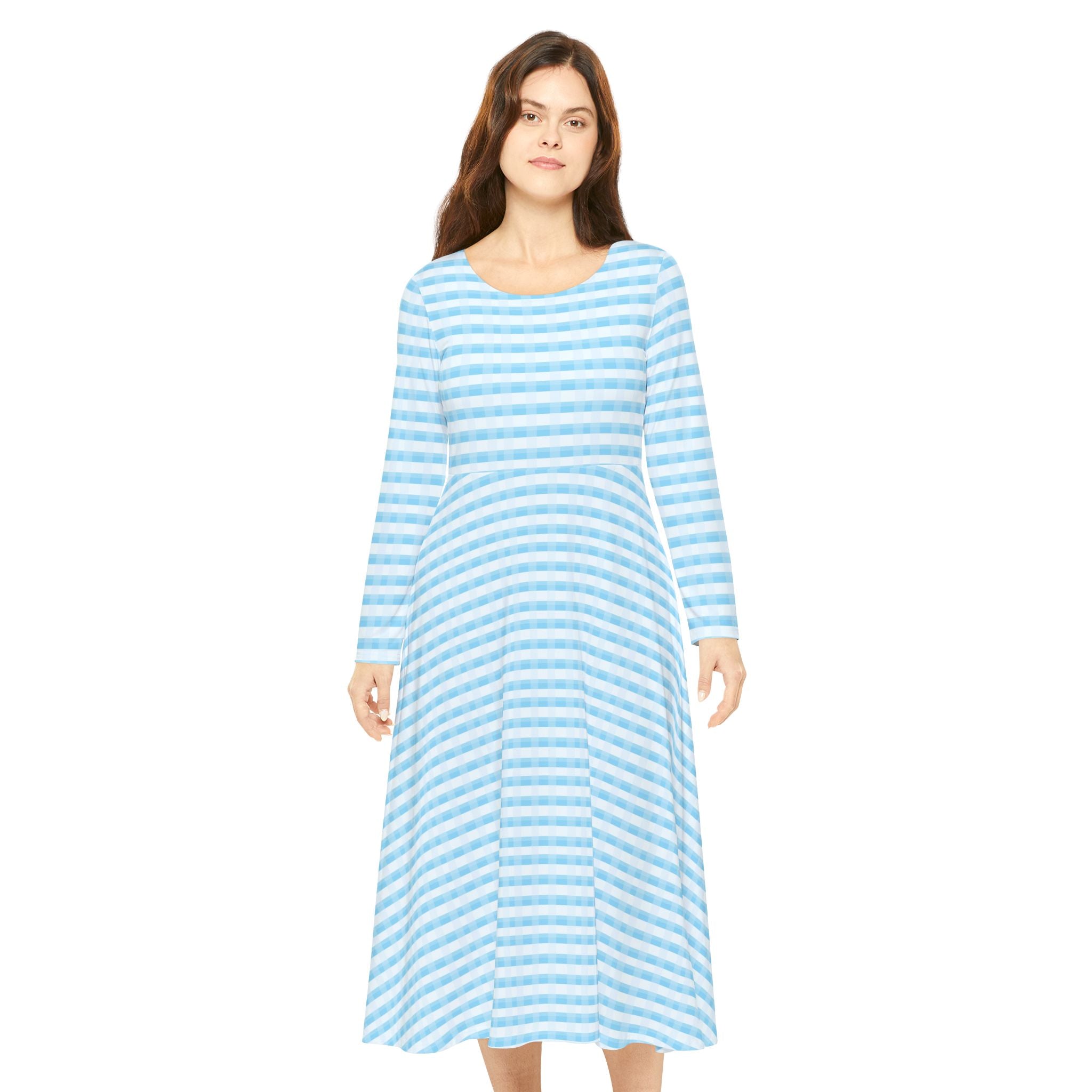 Charming Striped Dance Dress for Women, Flowing Long Sleeve Dress for Comfort, Perfect for Parties, Dance Events, and Casual Outings