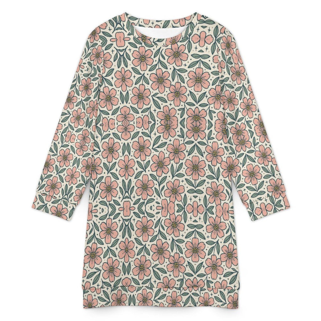 300gsm Women's Long Sleeve Sweater Dress(All-Over Printing)