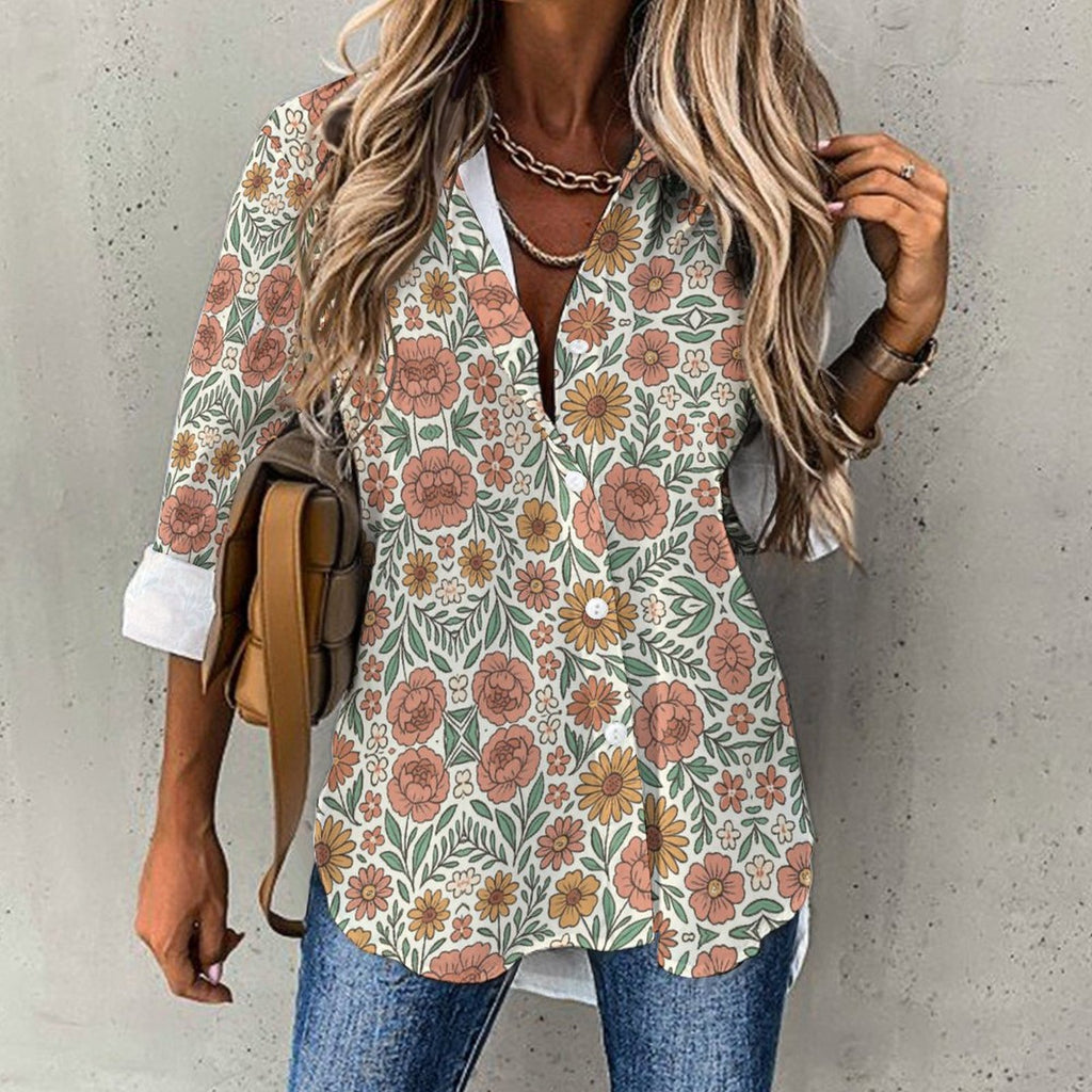 Asymmetrical Hem Shirt B648(All-Over Printing)