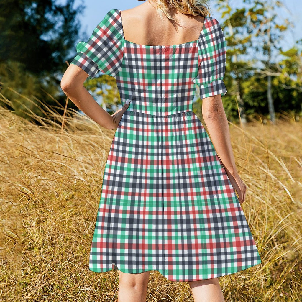 Short Sleeve V Neck Lovely Dress B271(All-Over Printing)