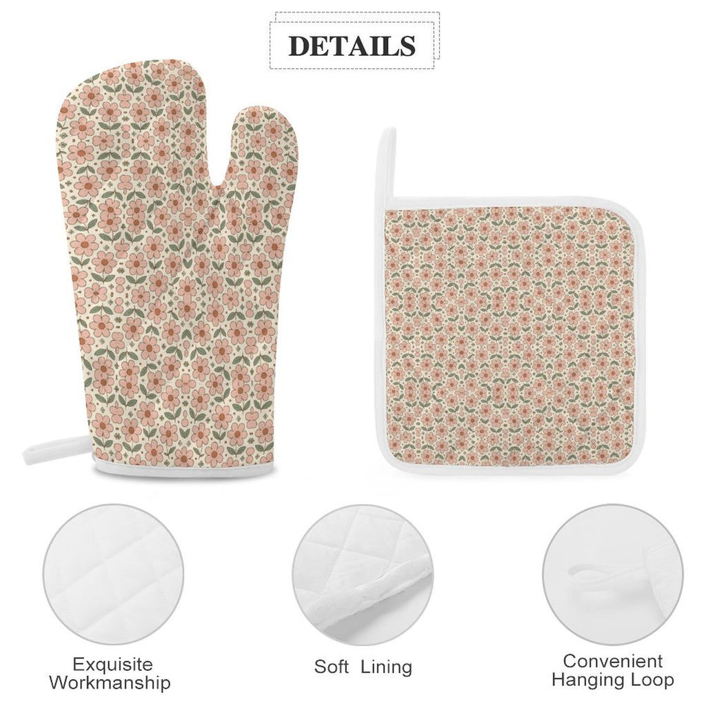Oven Mitts & Pot Holder Set of 3 (Multi-image Splicing)