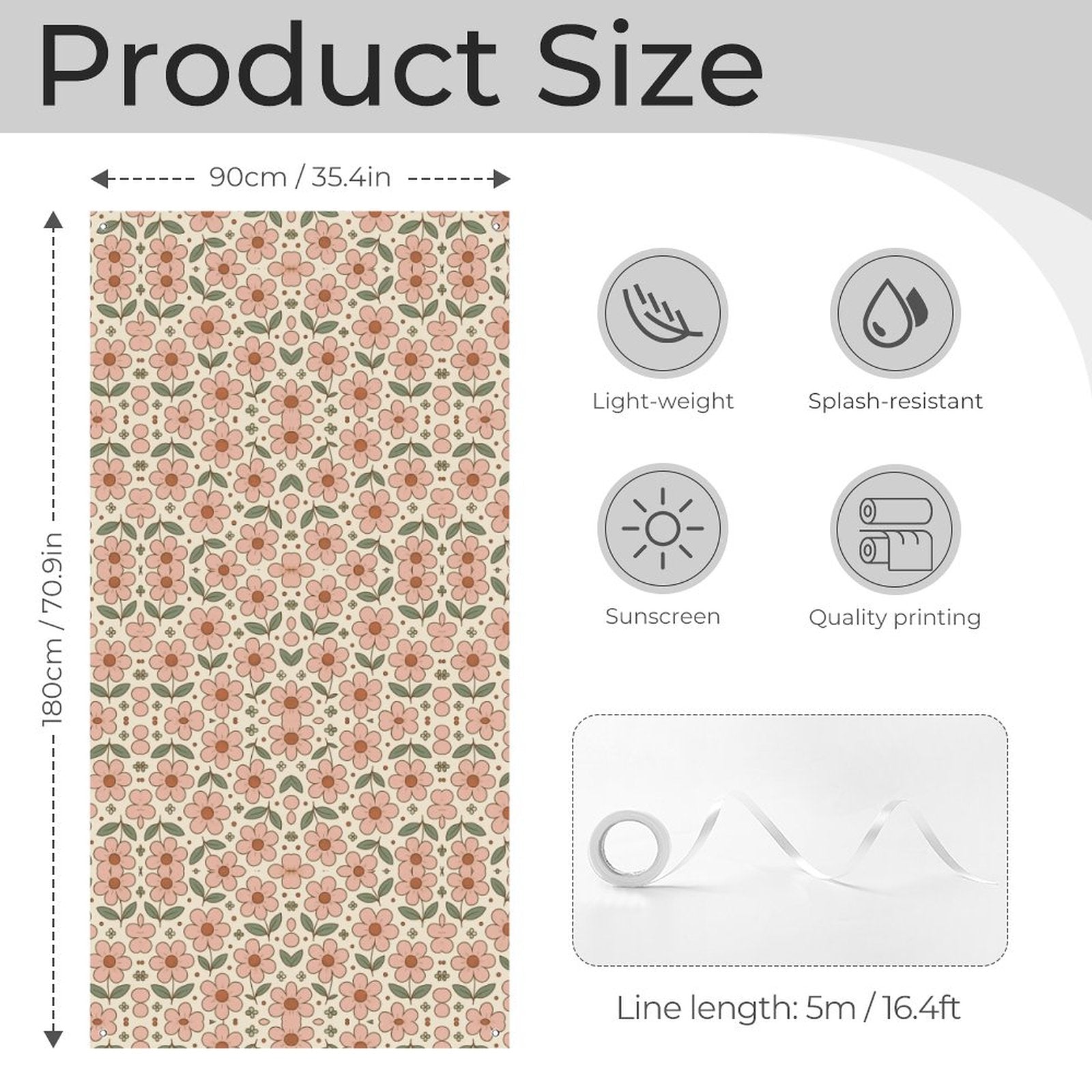 Decorative Door Curtain-35.43"×70.87 "/90x180cm