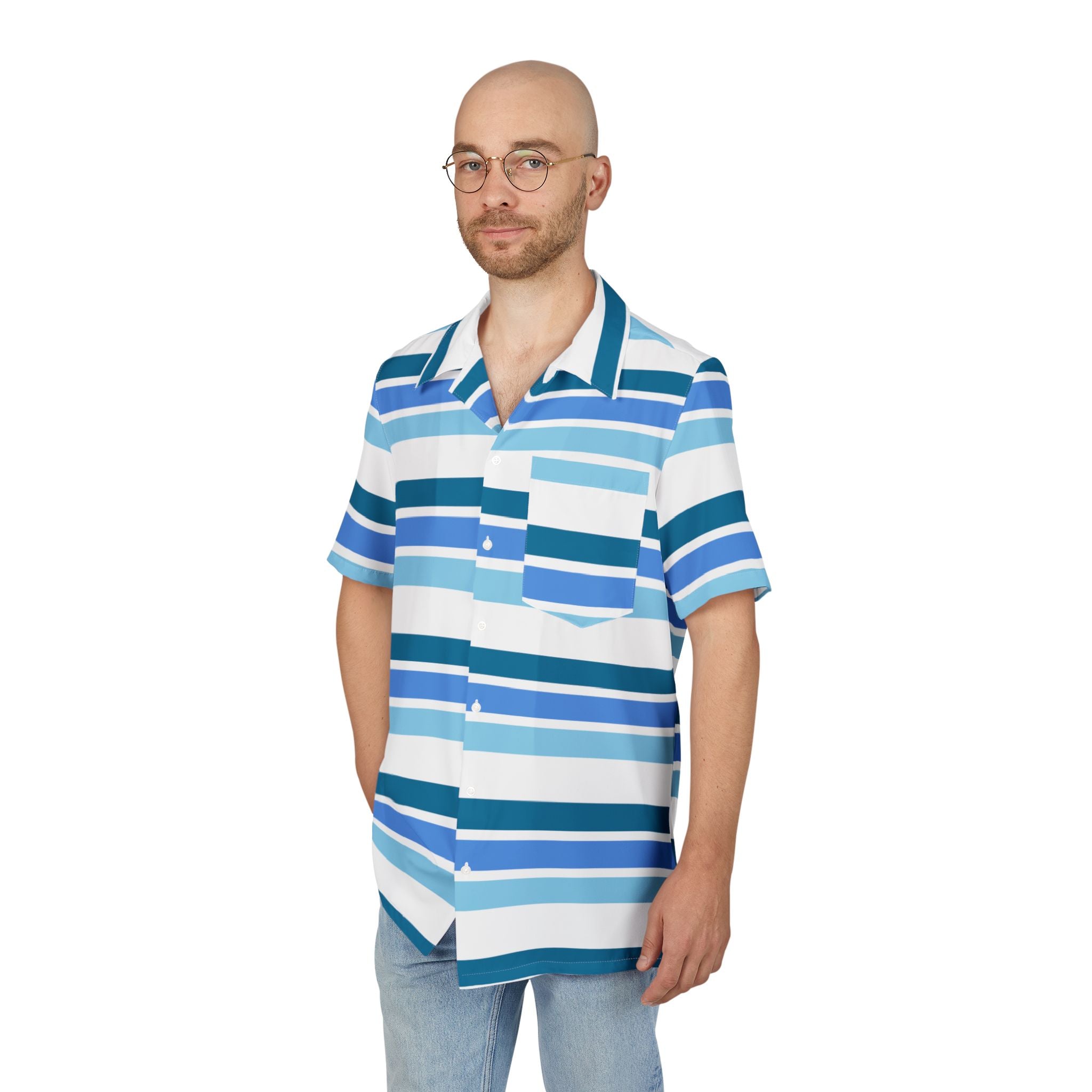 Chic Unisex Hawaiian Button-Down Shirt, Beachwear, Summer Vacation, Casual Wear, AOP Design, Tropical Style