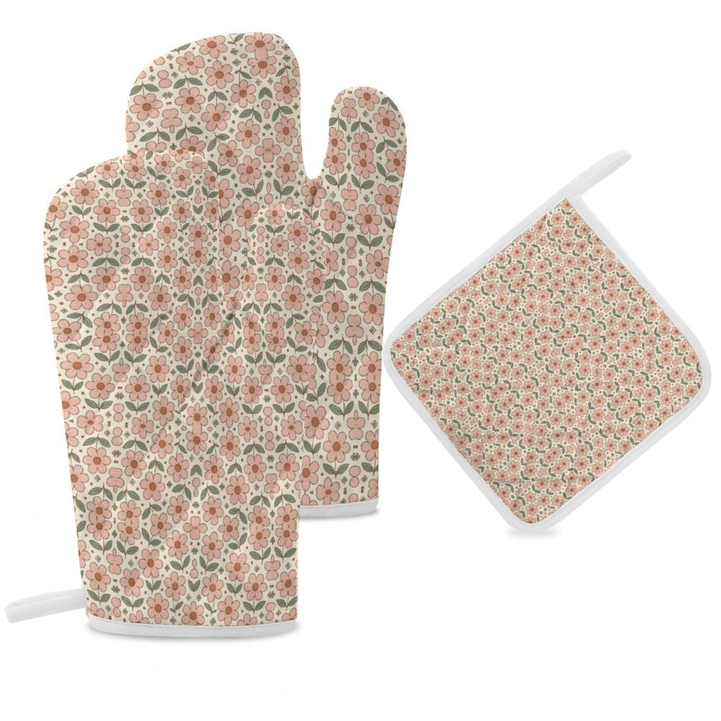 Oven Mitts & Pot Holder Set of 3 (Multi-image Splicing)