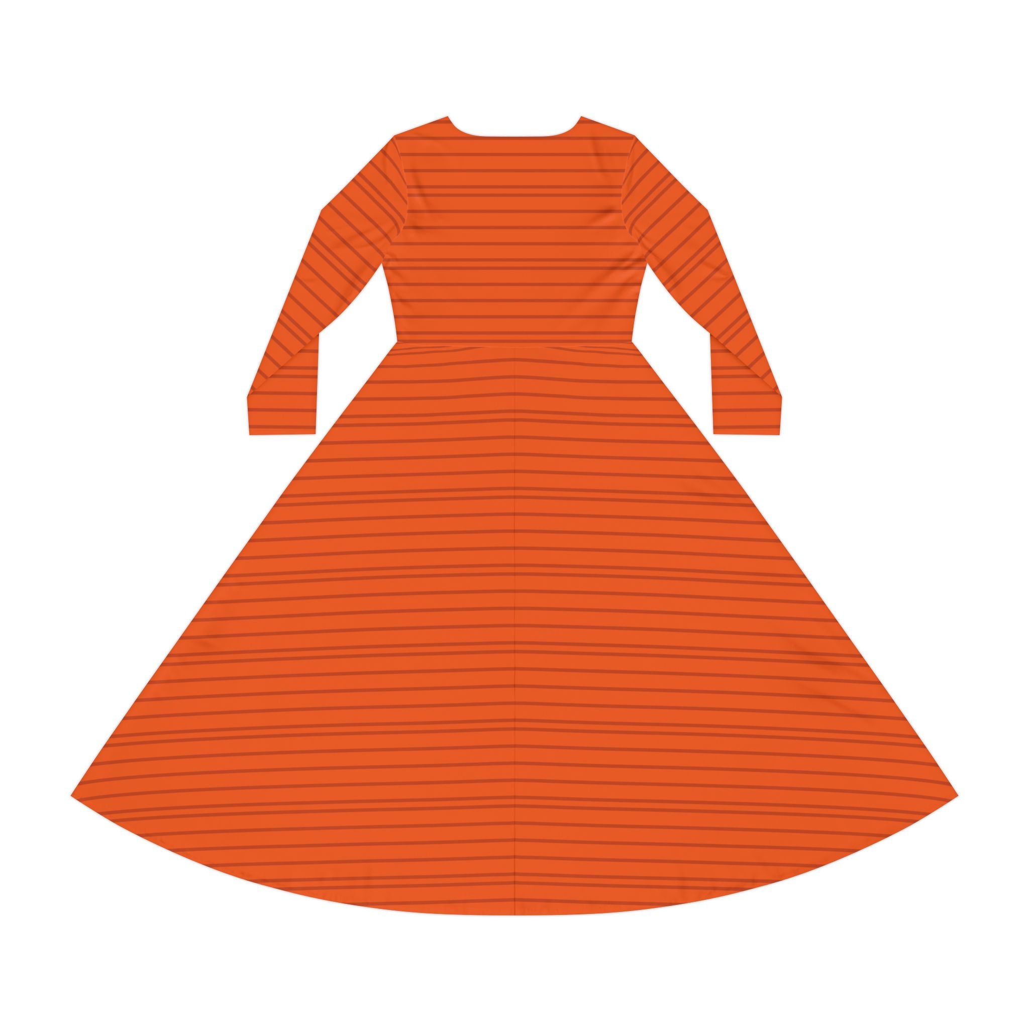 Women's Long Sleeve Dance Dress - Striped Midi, Perfect for Parties, Festivals, Casual Wear, Dance Classes, Fall Fashion