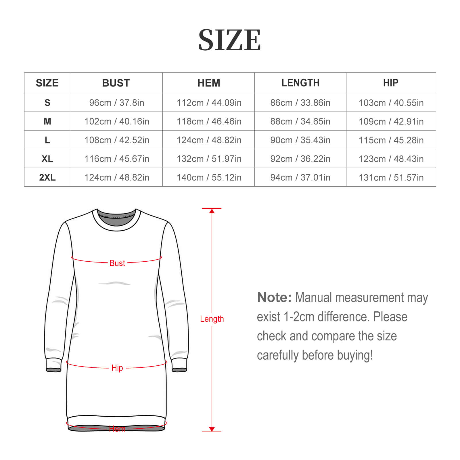 300gsm Women's Long Sleeve Sweater Dress(All-Over Printing)