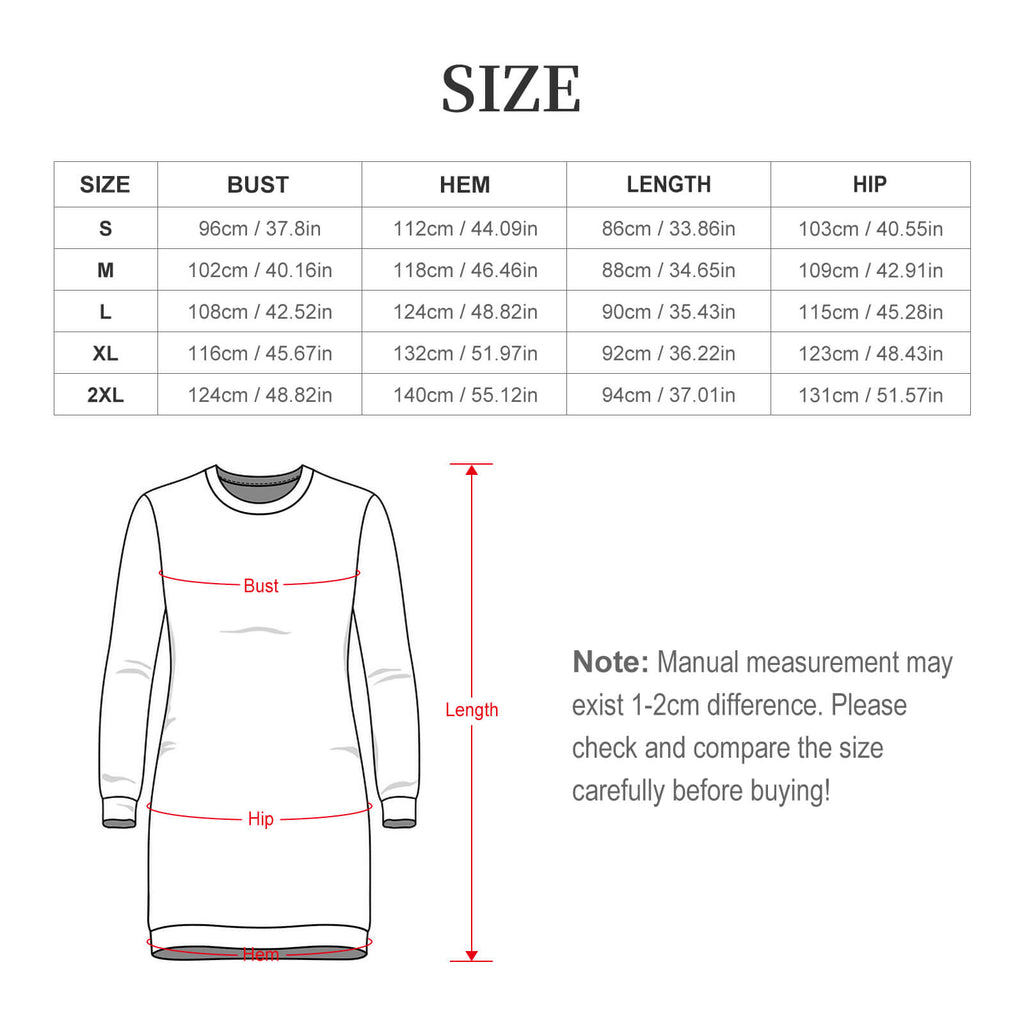 300gsm Women's Long Sleeve Sweater Dress(All-Over Printing)