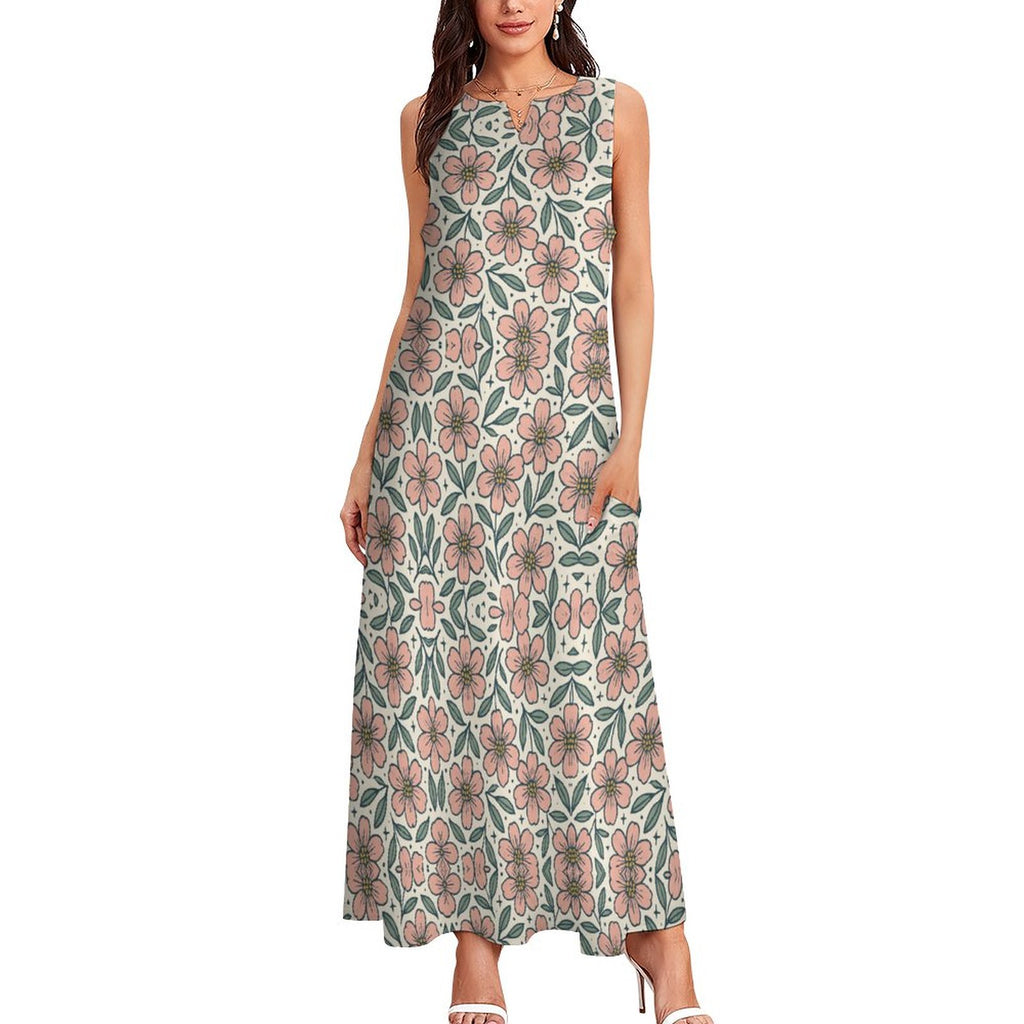 Sleeveless Ankle-length Dress GQ (All-Over Printing)