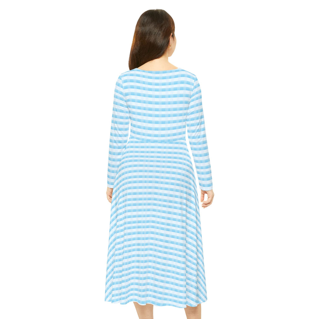 Charming Striped Dance Dress for Women, Flowing Long Sleeve Dress for Comfort, Perfect for Parties, Dance Events, and Casual Outings