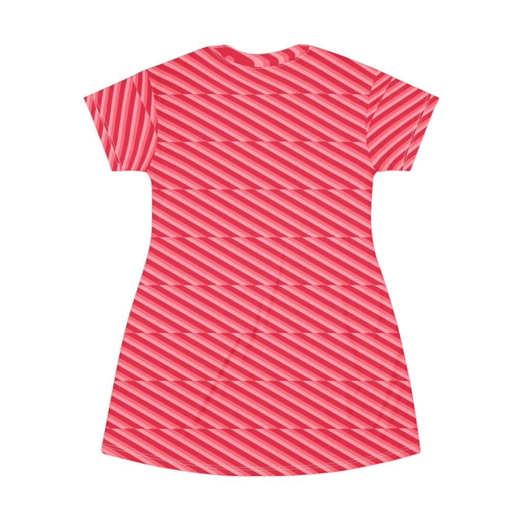 Vibrant Striped T-Shirt Dress, Casual Summer Fashion, Perfect for Parties, Beachwear, Everyday Wear, Gift for Her, Holiday Style