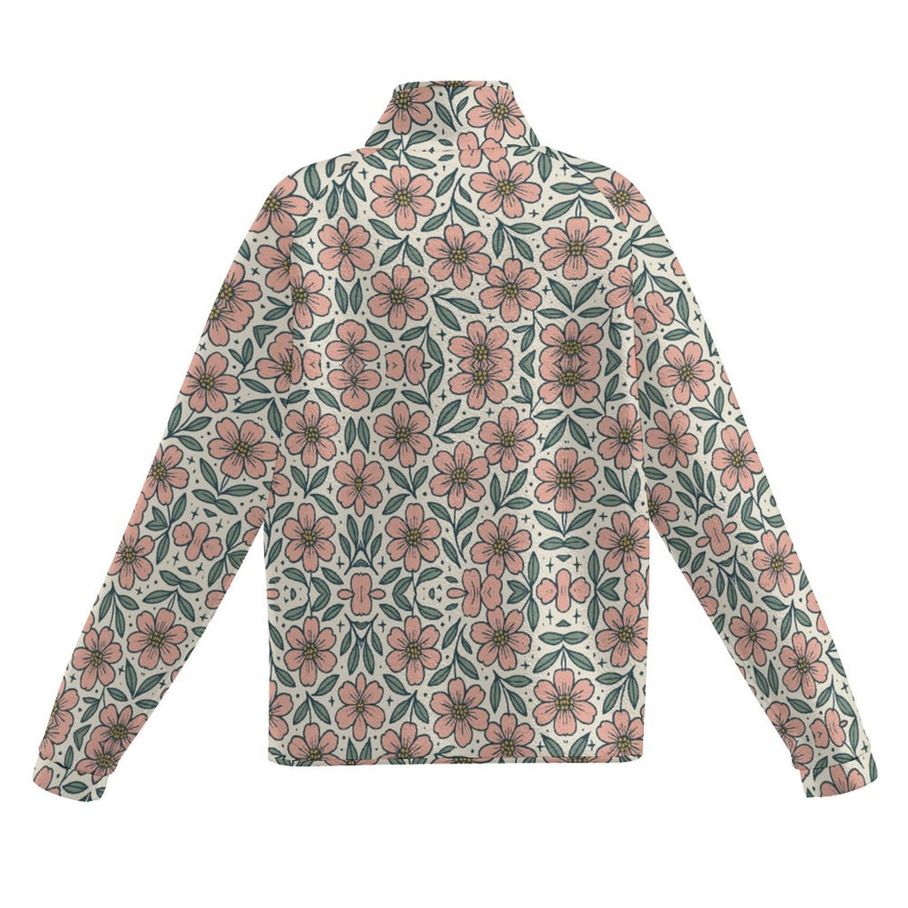 Stand-up Collar Fleece Casual Jacket(All-Over Printing)