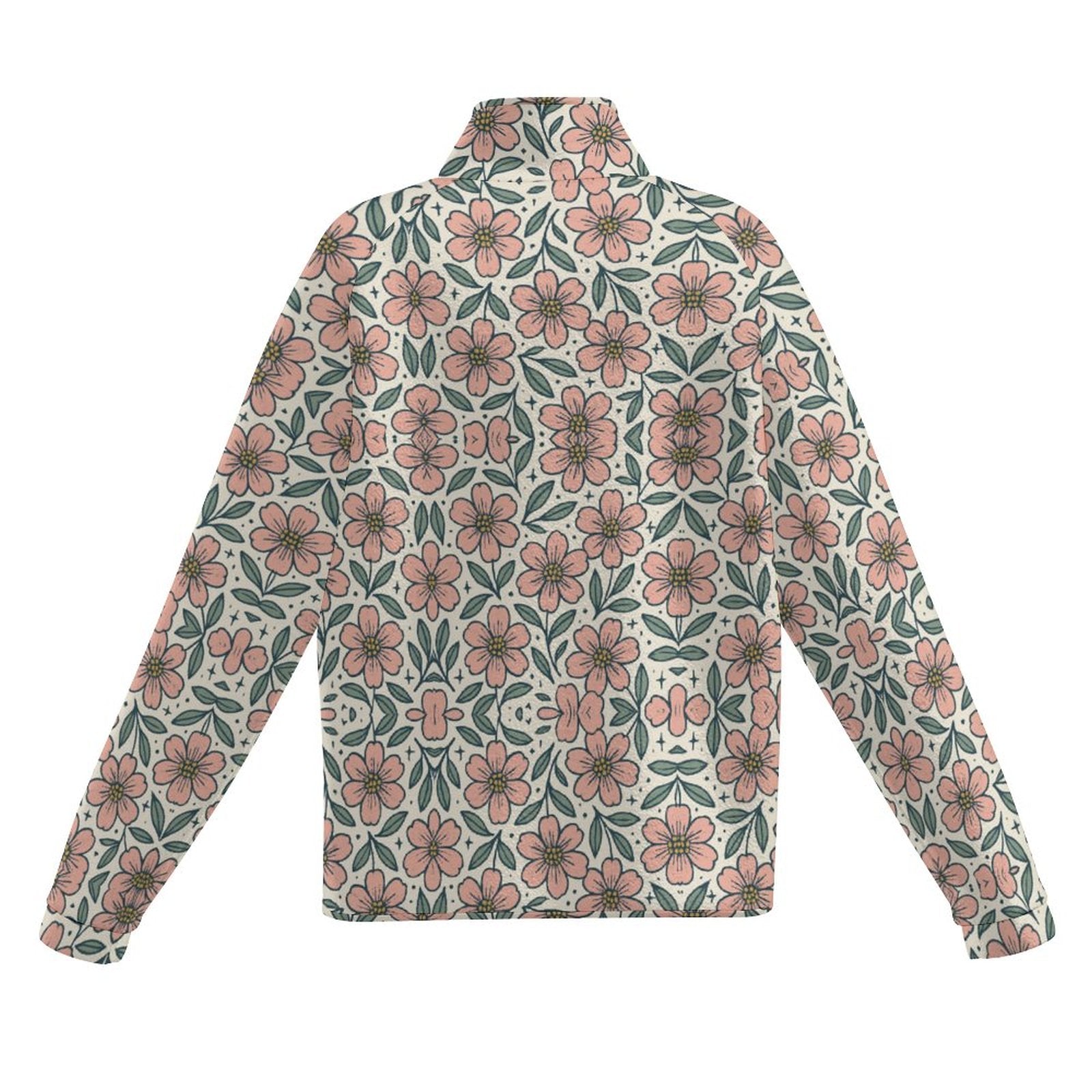 Stand-up Collar Fleece Casual Jacket(All-Over Printing)