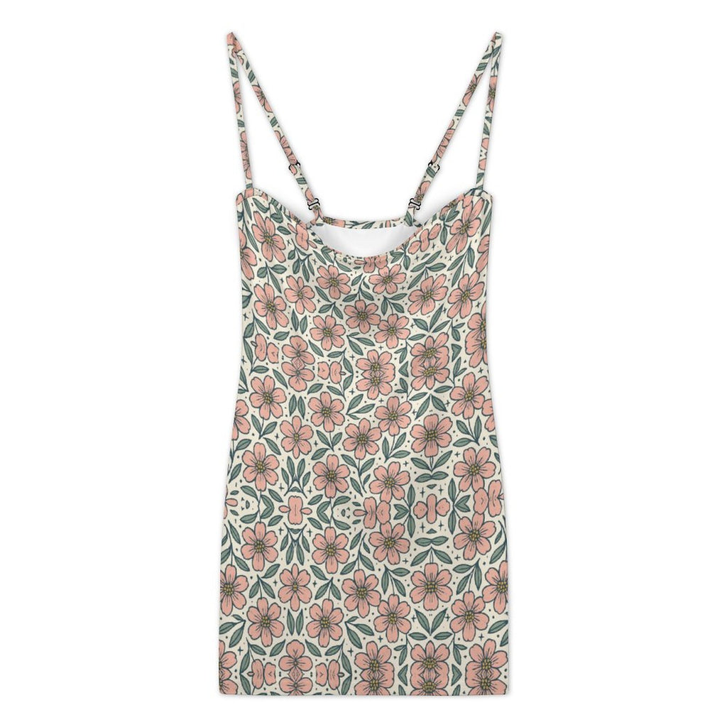 Slim Fit Spaghetti Strap Dress for Women(All-Over Printing)