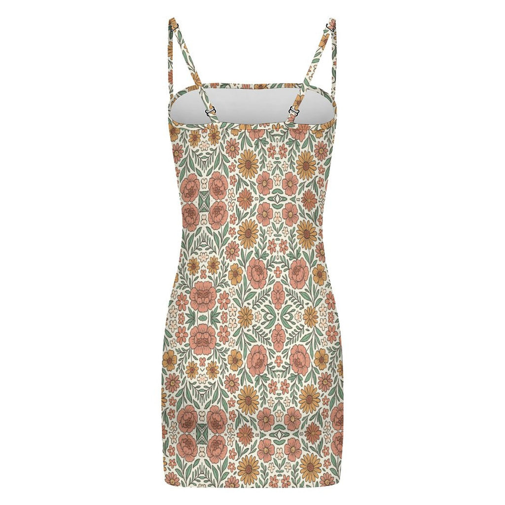 Slim Fit Spaghetti Strap Dress for Women(All-Over Printing)