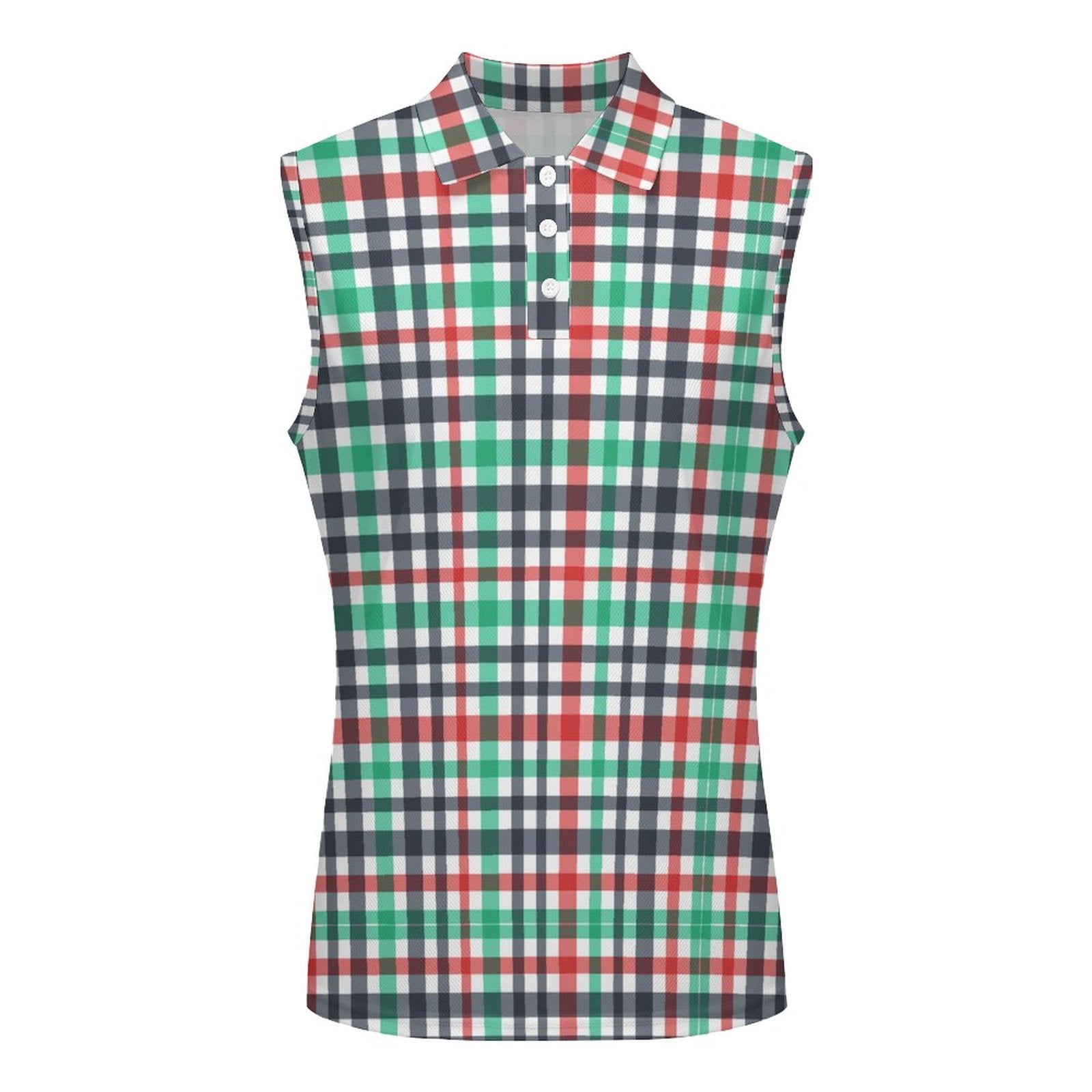 140gsm Women's Sleeveless Polo Shirt(All-Over Printing)