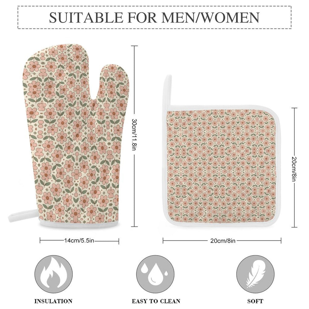 Oven Mitts & Pot Holder Set of 3 (Multi-image Splicing)