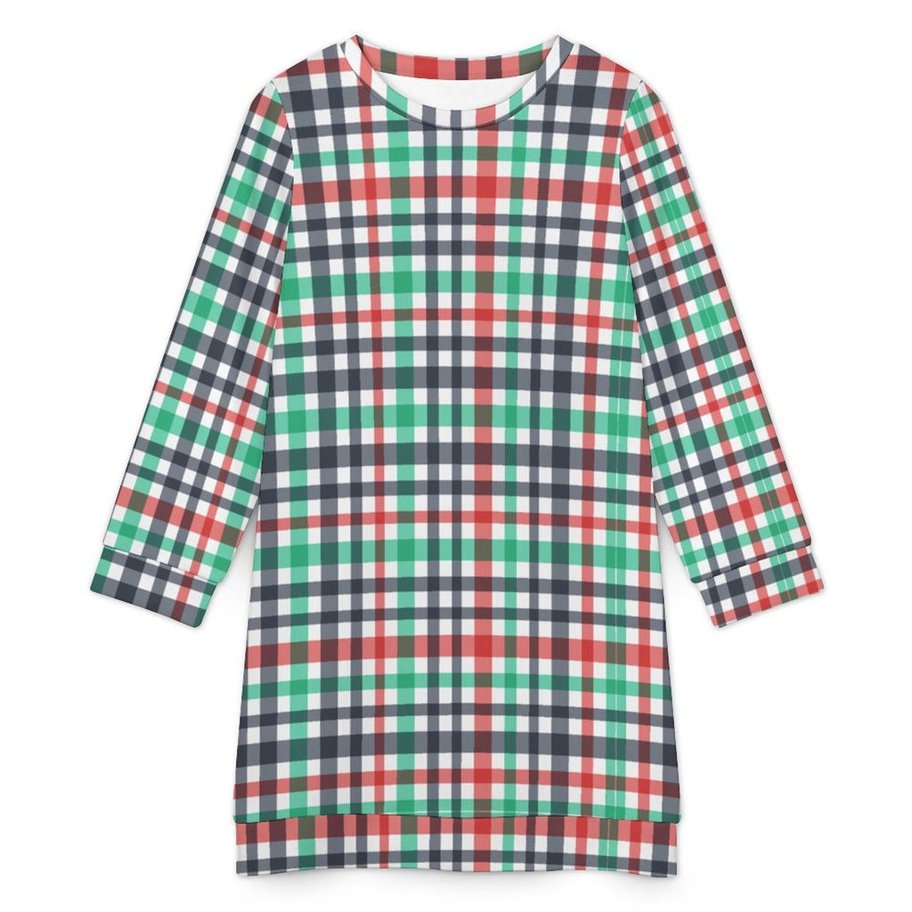 300gsm Women's Long Sleeve Sweater Dress(All-Over Printing)